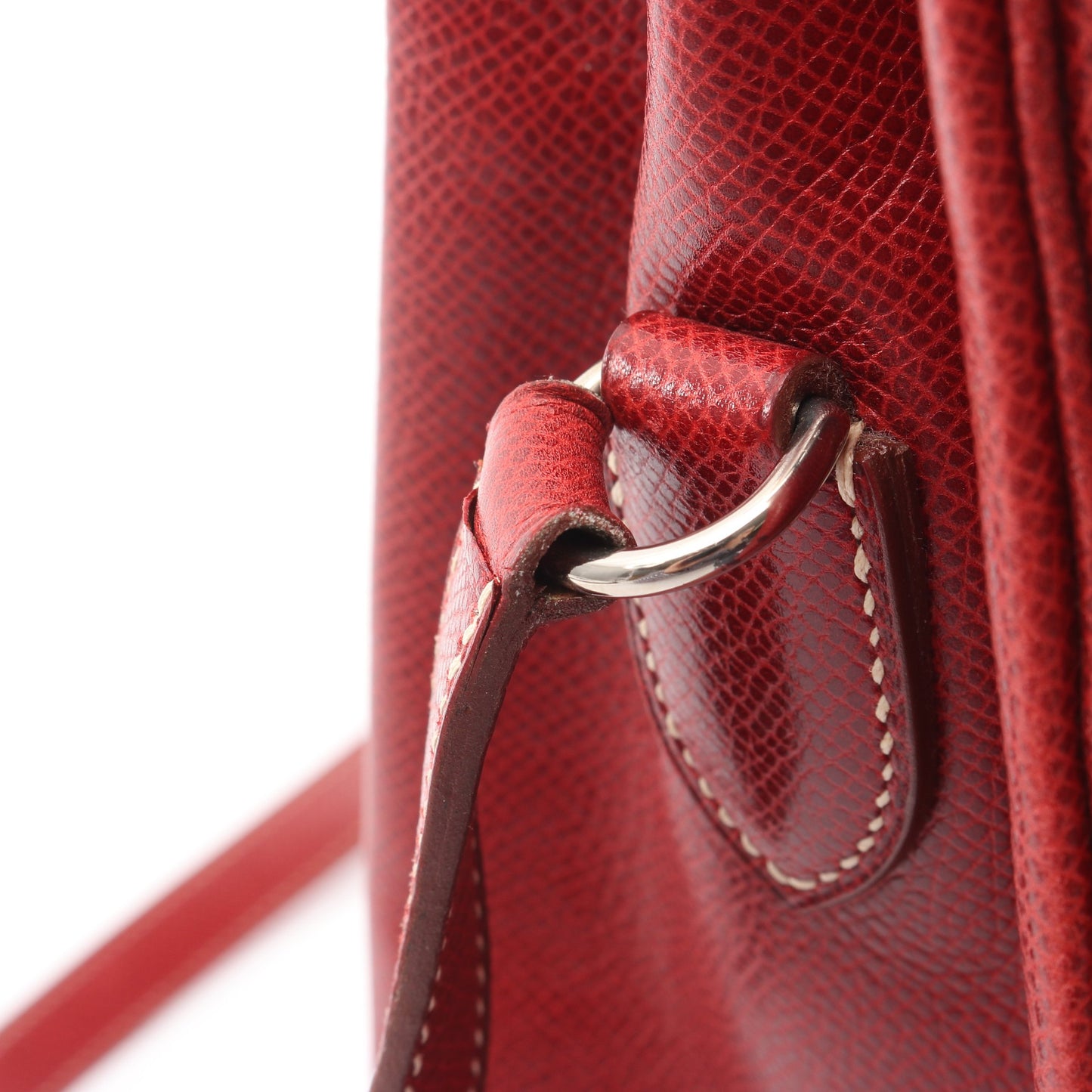 ケリースポーツMM ルージュモワイヤン ショルダーバッグ クシュベル レッド シルバー金具 □E刻印 エルメス バッグ HERMES