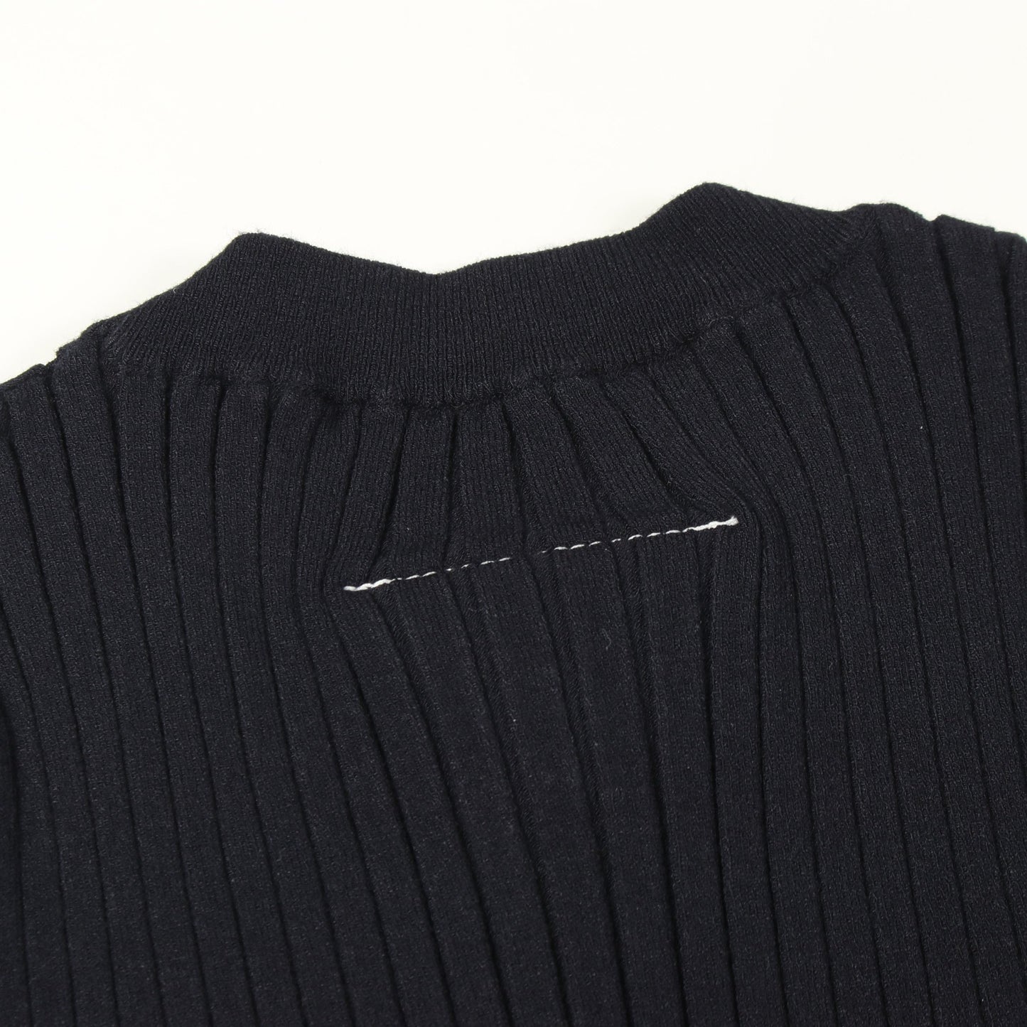 カットアウト リブ ニット レーヨン ネイビー エムエムシックスメゾンマルジェラ トップス MM6 MAISON MARGIELA