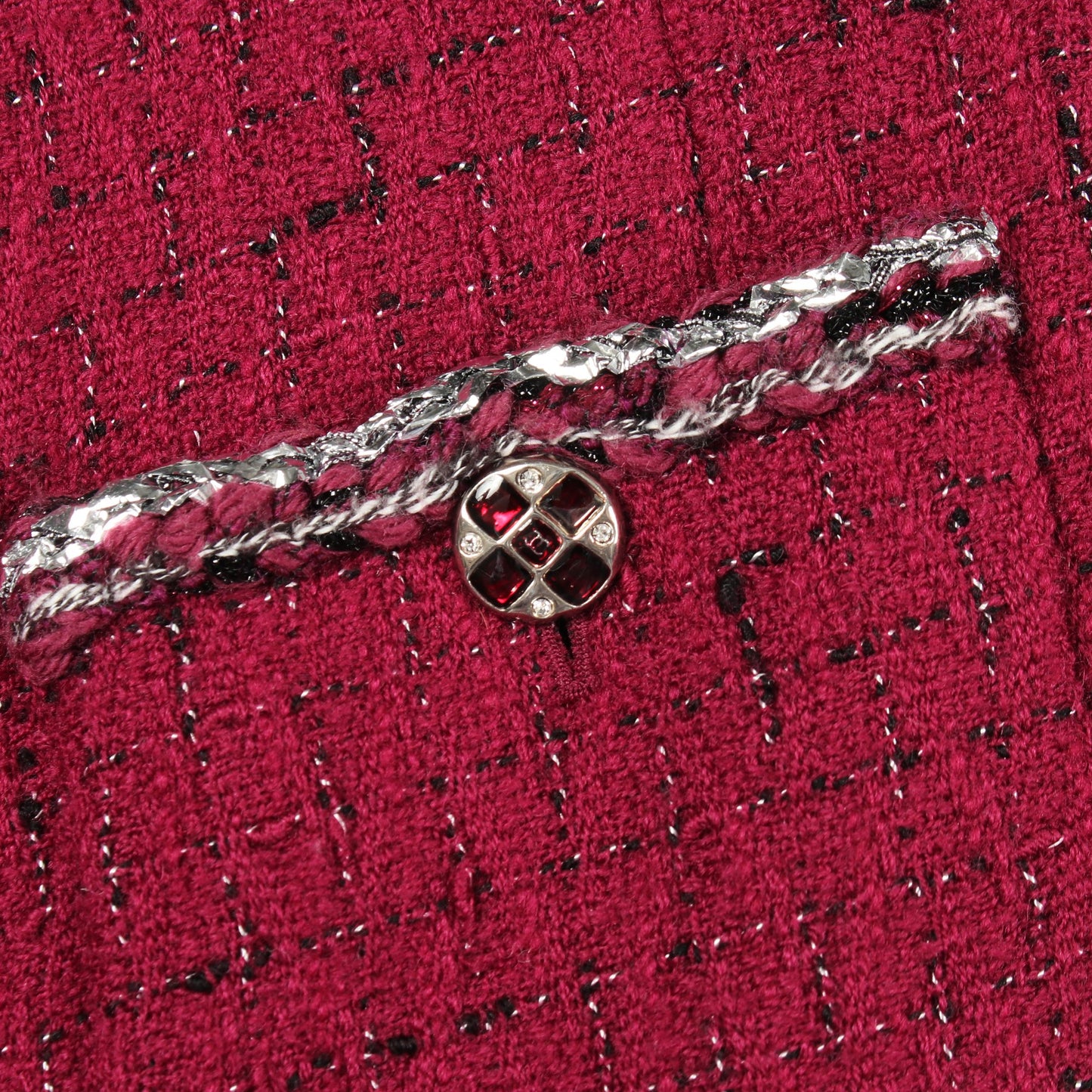 ココマークボタン ツイード ノーカラージャケット ウール ピンクパープル シャネル アウター CHANEL