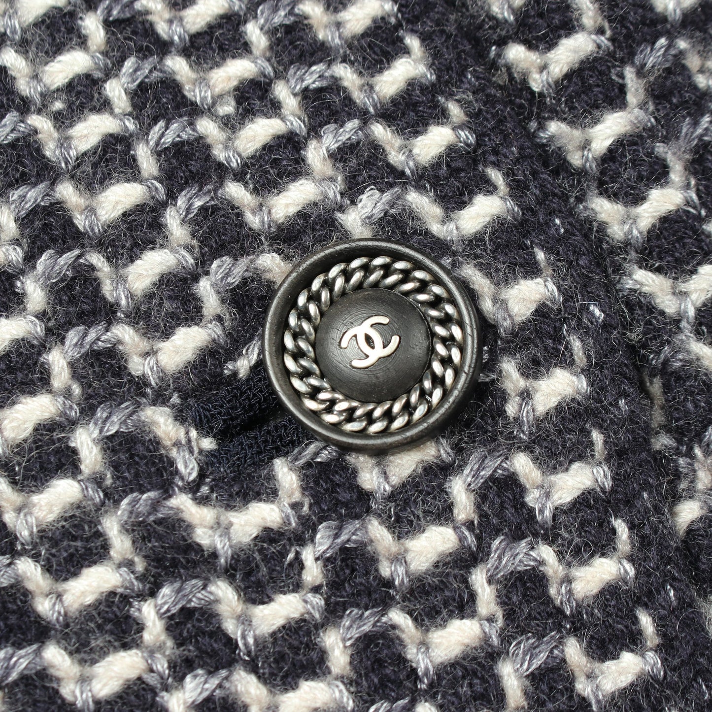 ココマークボタン ダブルブレスト ニット ジャケット カシミヤ シルク ネイビー シャネル アウター CHANEL