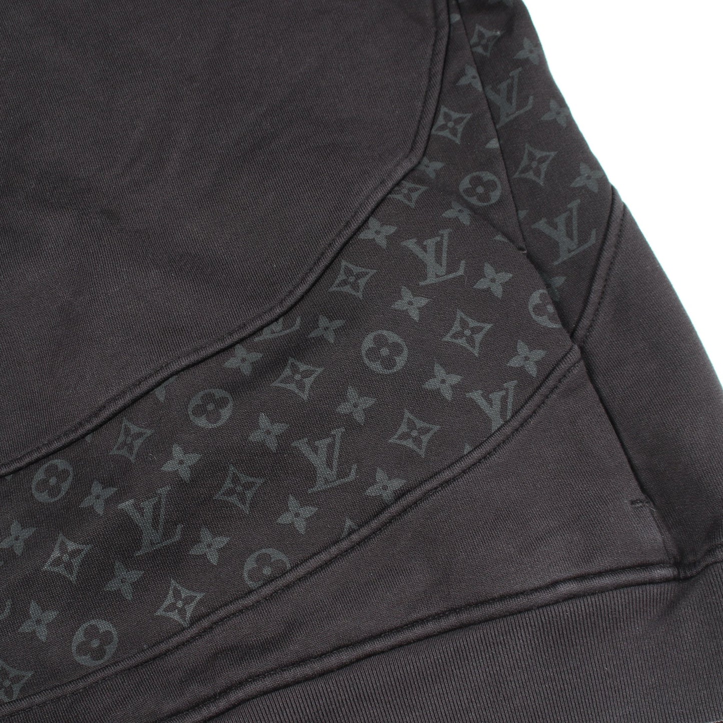 サークルカット スウェット モノグラム プルオーバーパーカー コットン ブラック ルイヴィトン トップス LOUIS VUITTON