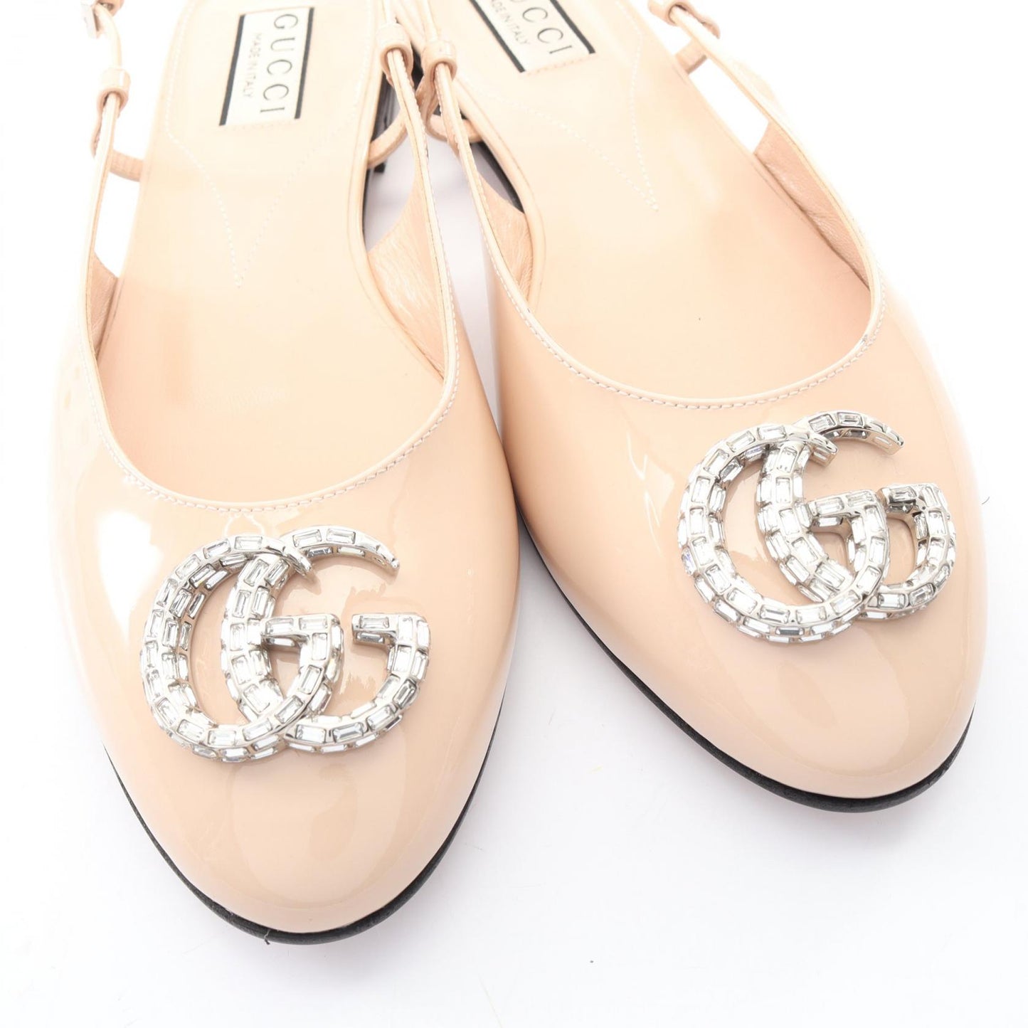 ダブルG バレエシューズ サンダル エナメルレザー ライトベージュ グッチ シューズ GUCCI