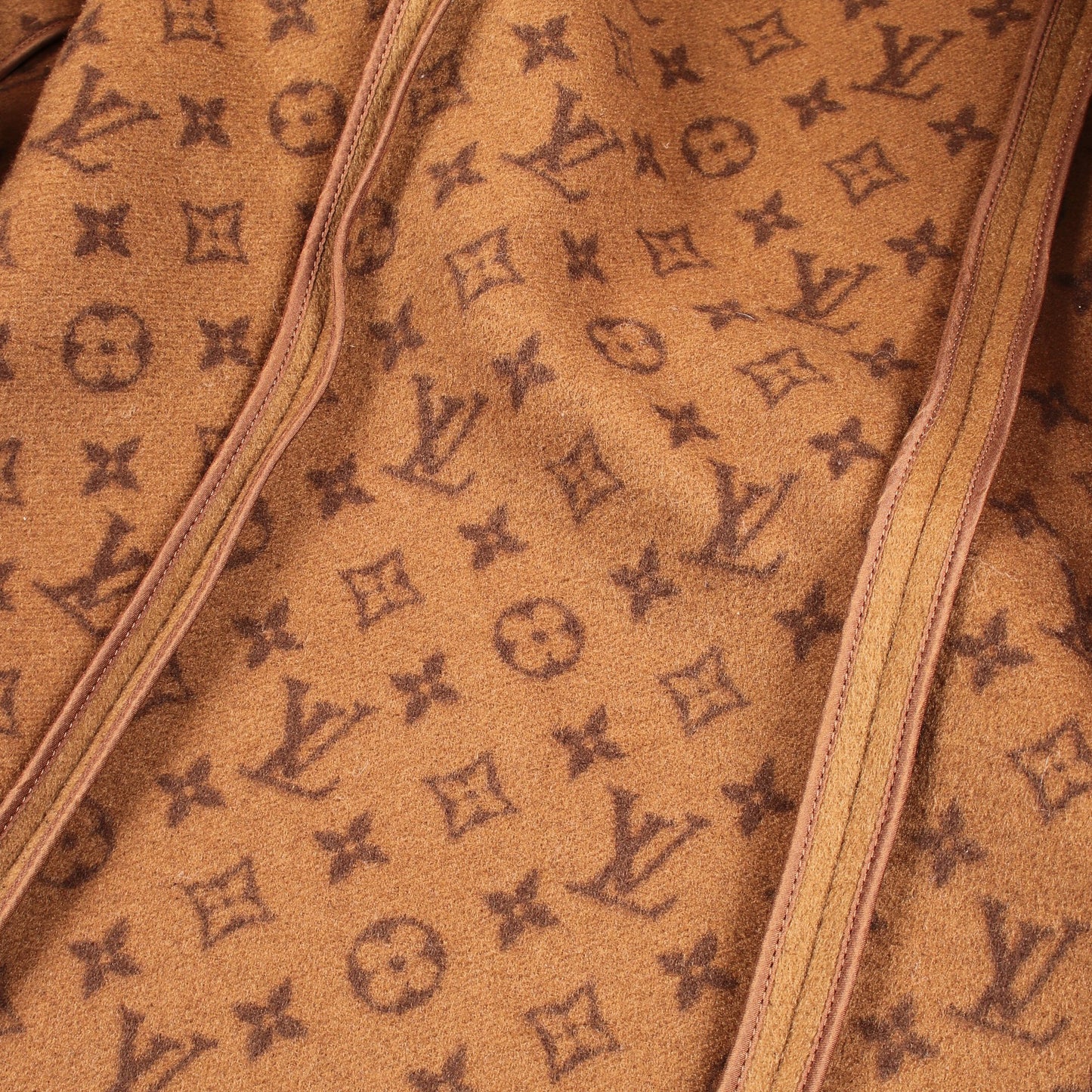 モノグラム チェスターコート ウール レザー ブラウン ブラック ルイヴィトン アウター LOUIS VUITTON