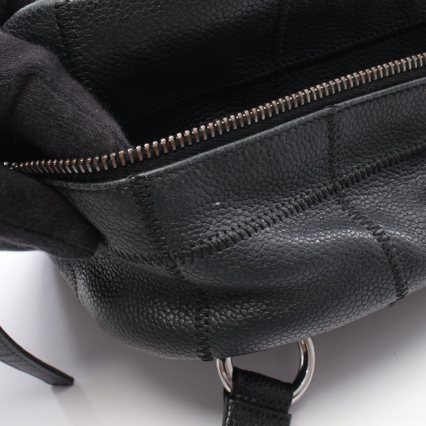 チョコバー ハンドバッグ ミニボストンバッグ レザー ブラック シルバー金具 シャネル バッグ CHANEL