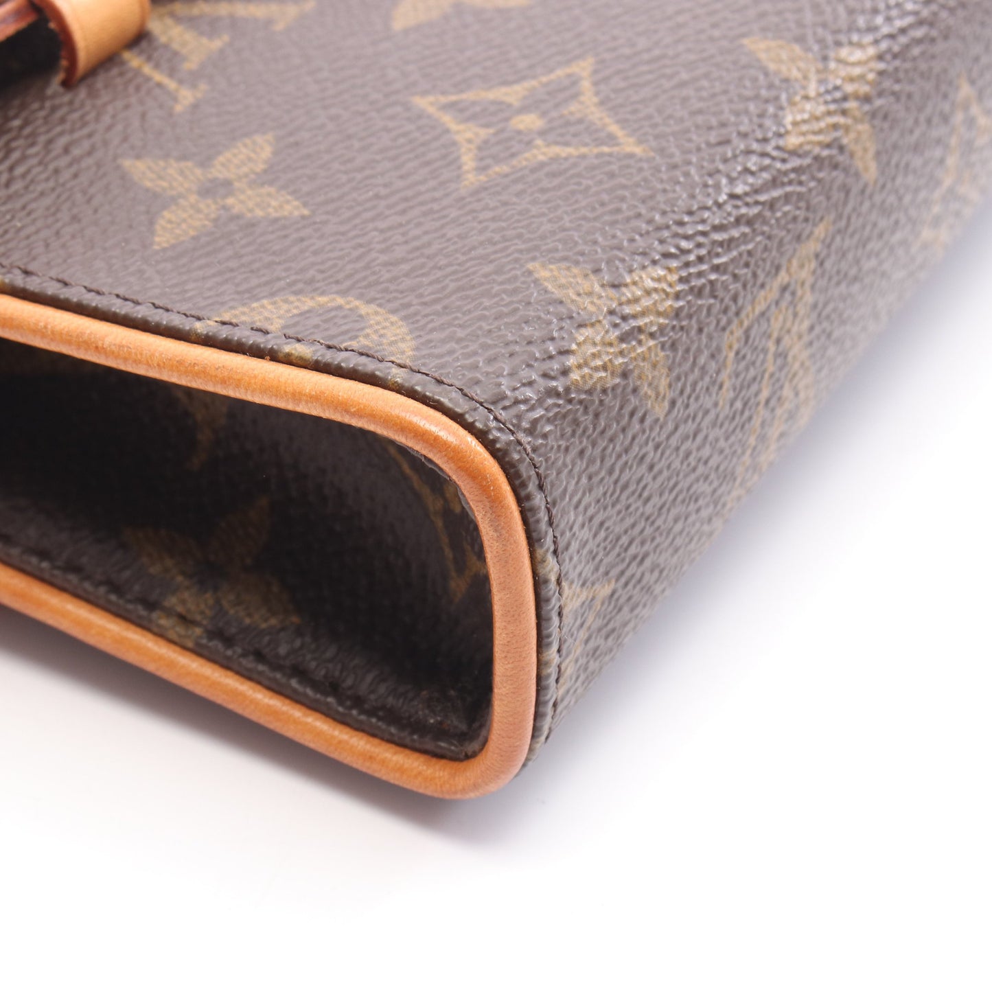 ポシェットフロランティーヌ モノグラム ボディバッグ ウエストバッグ PVC レザー ブラウン ルイヴィトン