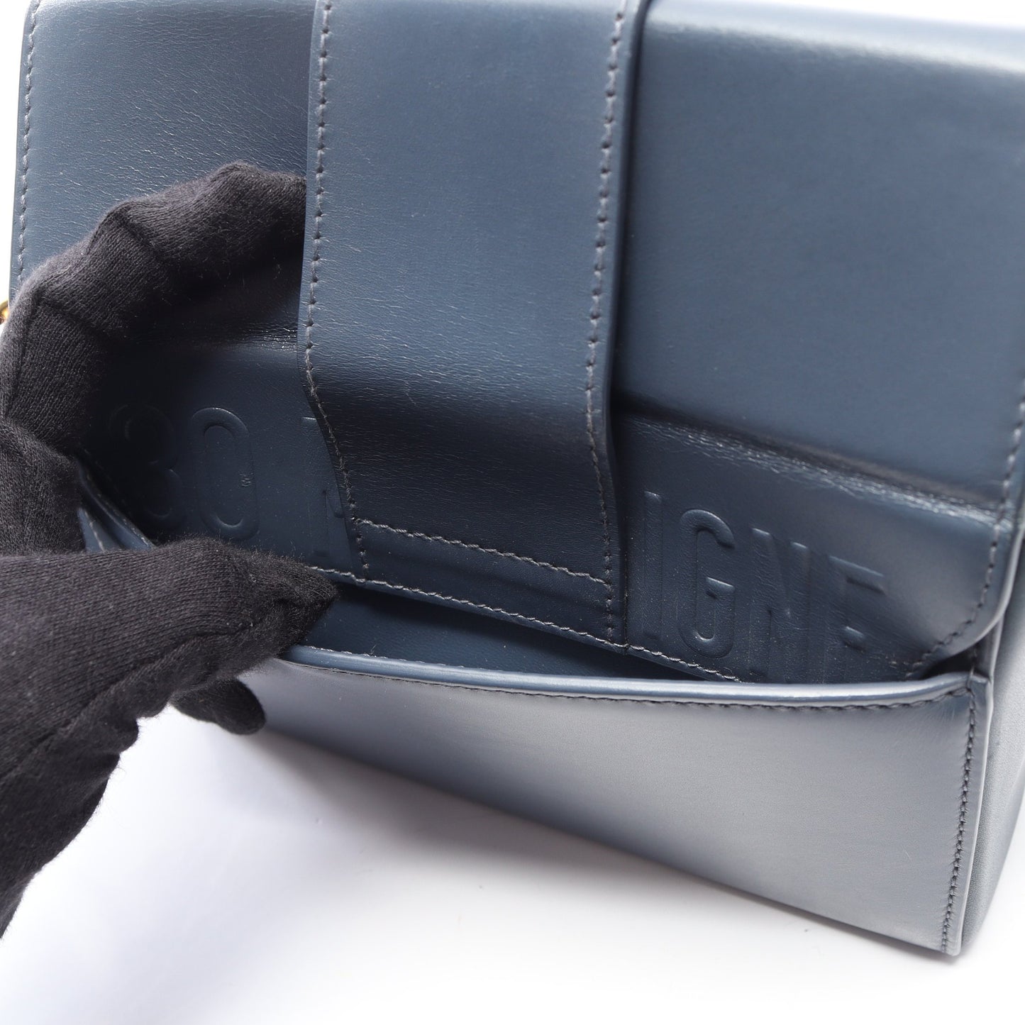 30 MONTAIGNE モンテーニュ ボックス ショルダーバッグ レザー ブルーグレー クリスチャンディオール バッグ Christian Dior