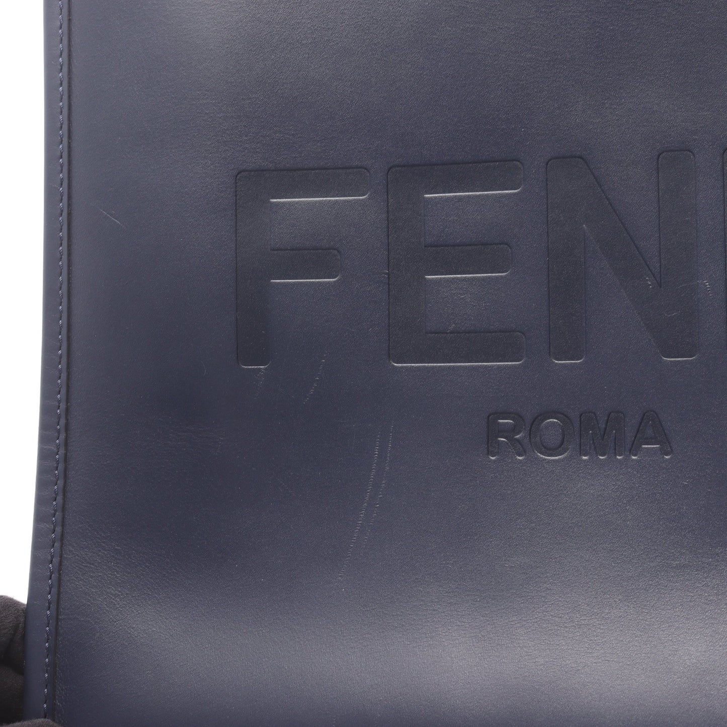 SHOPPING BAG ショルダーバッグ トートバッグ レザー ネイビー フェンディ バッグ FENDI