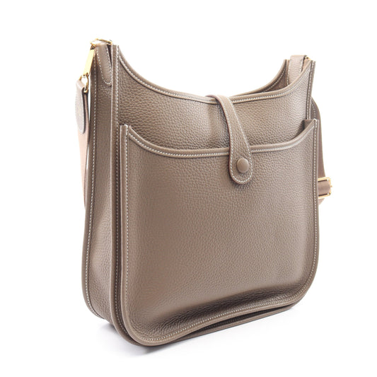 エヴリン 3 トロワ PM エトゥープ ショルダーバッグ トリヨンクレマンス グレーベージュ ゴールド金具 B刻印 エルメス