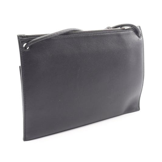 イントレチャート ショルダーバッグ レザー ブラック ボッテガヴェネタ