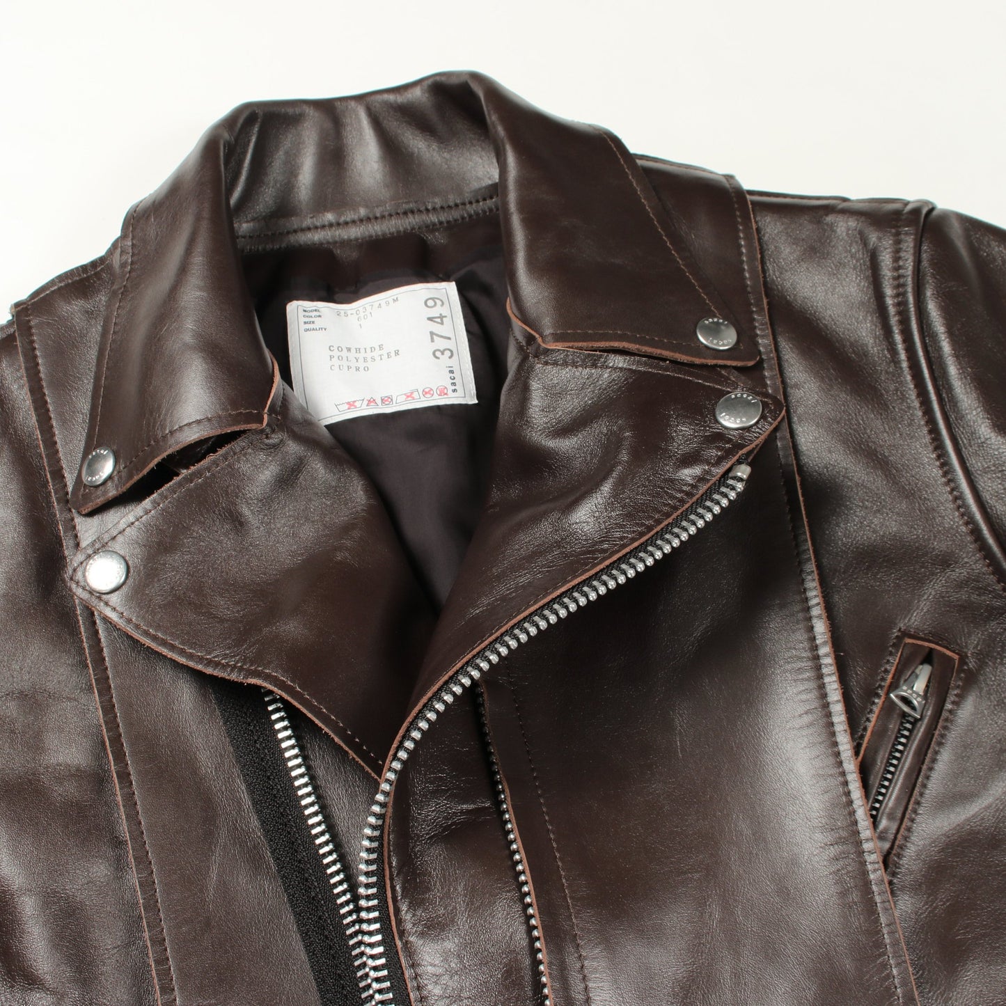 Leather Jacket レザージャケット レザー ダークブラウン サカイ アウター sacai