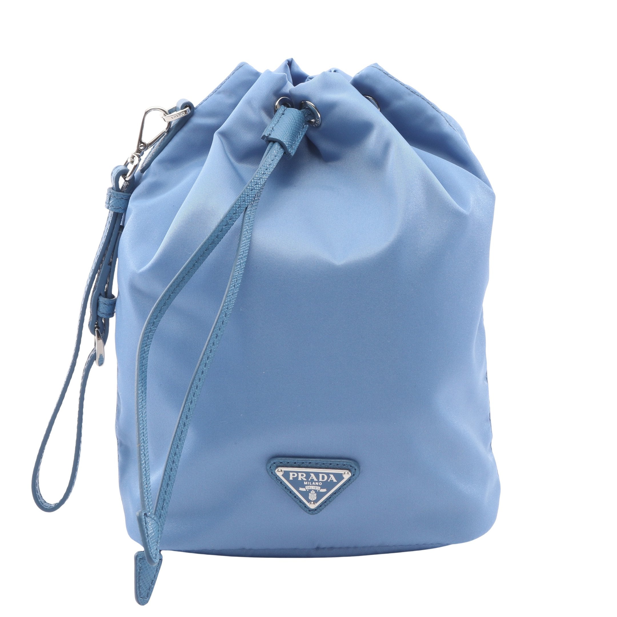 Re-Nylon VELA ポーチ ナイロン サフィアーノレザー ライトブルー