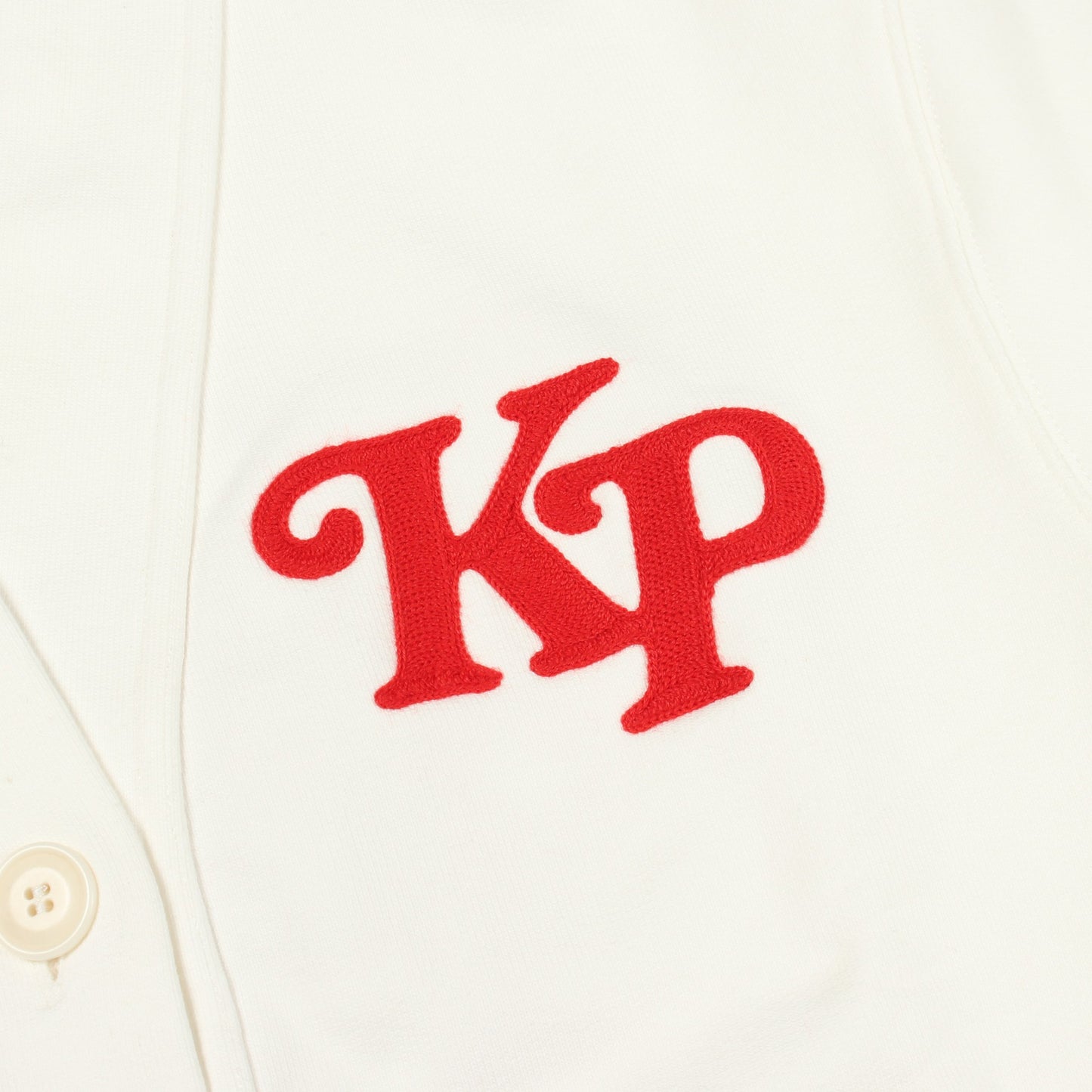 KENZO × VERDY ロゴ刺繍 スウェット カーディガン コットン ホワイト レッド ケンゾー トップス KENZO