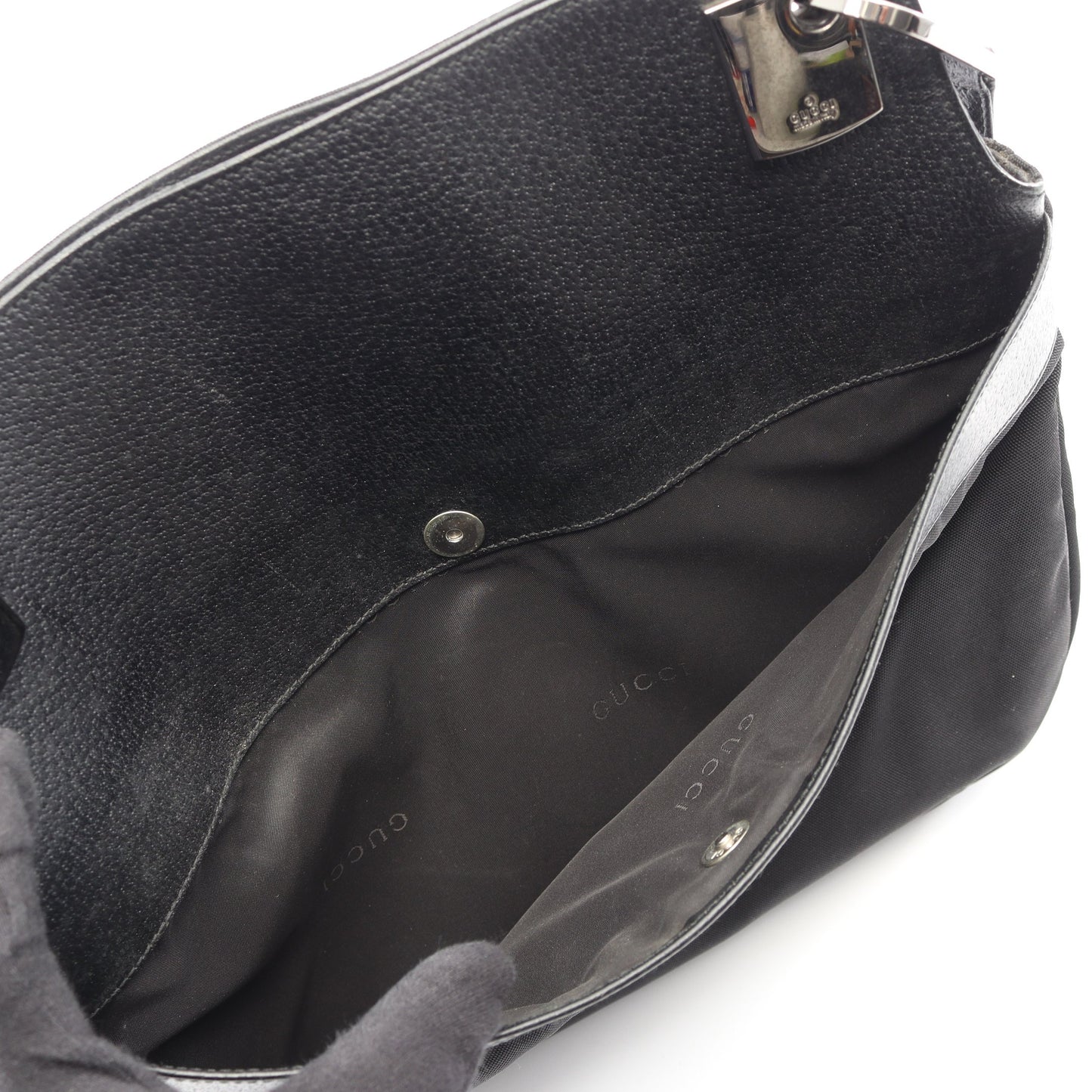 ショルダーバッグ ナイロン レザー ブラック グッチ バッグ GUCCI