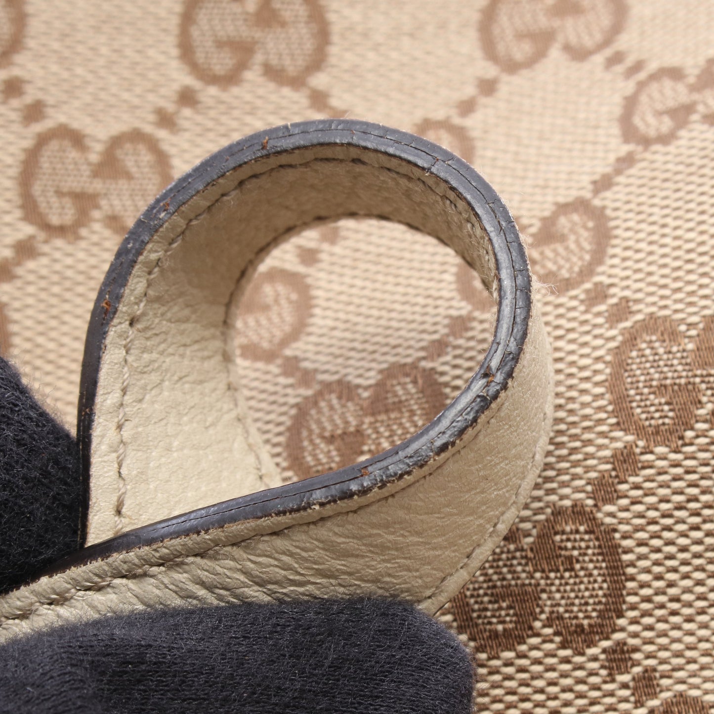 アビー GGキャンバス ハンドバッグ トートバッグ キャンバス レザー ベージュ ブラウン アイボリー グッチ バッグ GUCCI