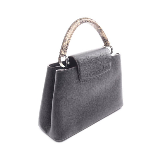 カプシーヌMM ノワール 2WAY ハンドバッグ レザー パイソン ブラック ルイヴィトン