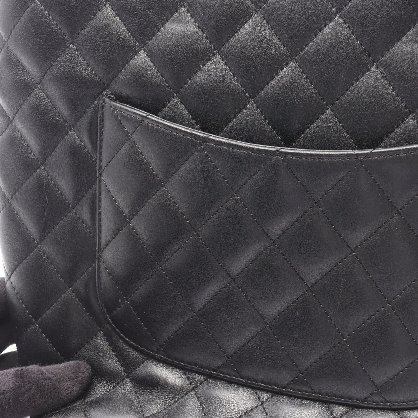 カンボンライン ミディアム ハンドバッグ トートバッグ レザー ブラック シルバー金具 シャネル バッグ CHANEL