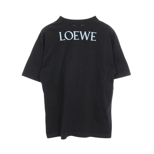 ブルーベル 刺繍 半袖Tシャツ コットン ブラック ライトブルー ライトグリーン ロエベ