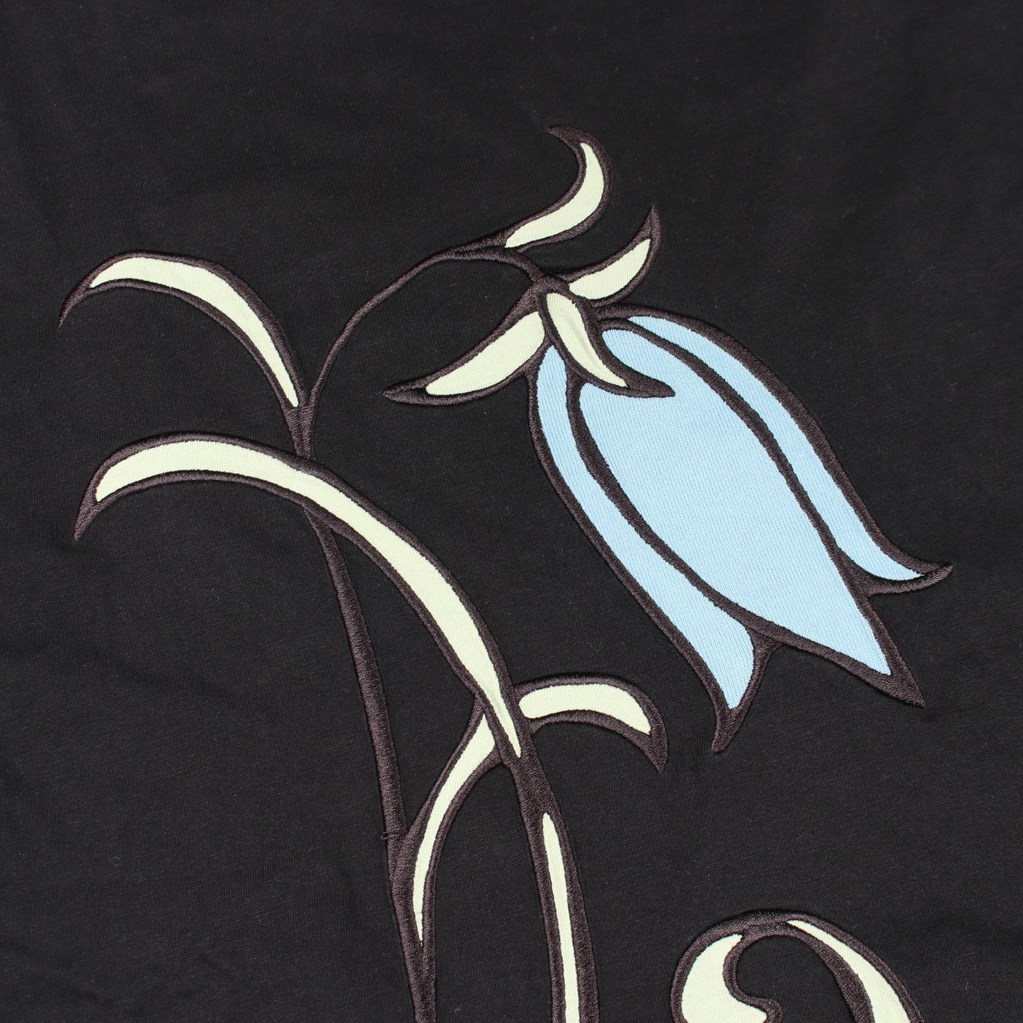 ブルーベル 刺繍 半袖Tシャツ コットン ブラック ライトブルー ライトグリーン ロエベ トップス LOEWE