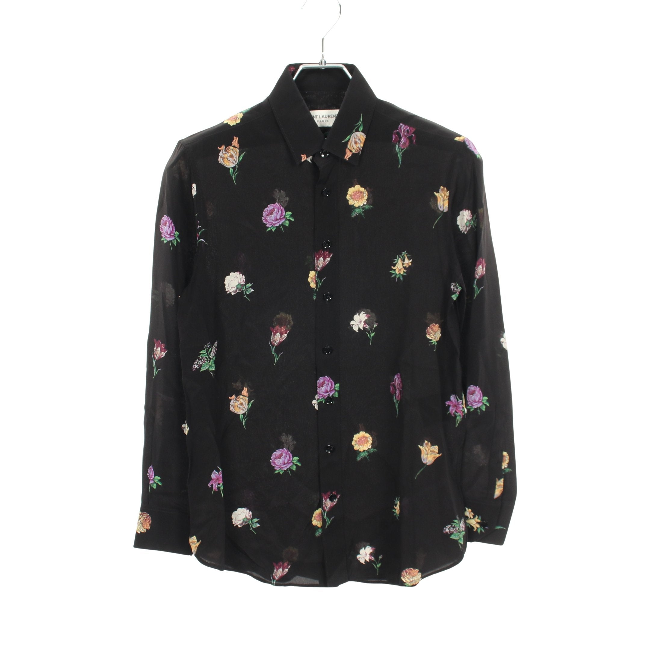 サンローランパリ  485610 Y347S シルクドットフリル長袖シャツ レディース 34 SAINT LAURENT - サンローランパリ 485610 Y347S シルクドットフリル