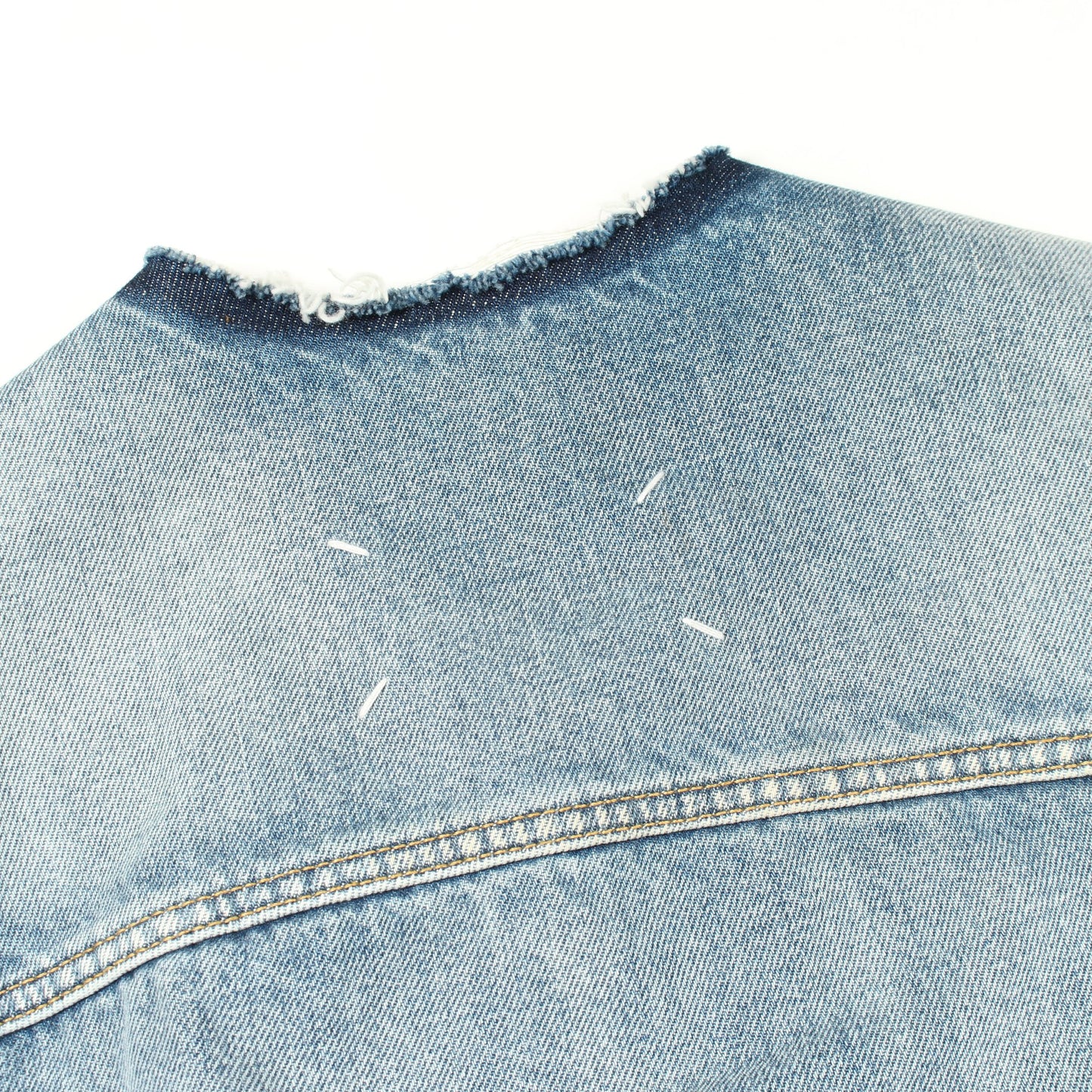 ノーカラー デニムジャケット コットン ブルー メゾンマルジェラ 4 14 アウター Maison Margiela 4 14