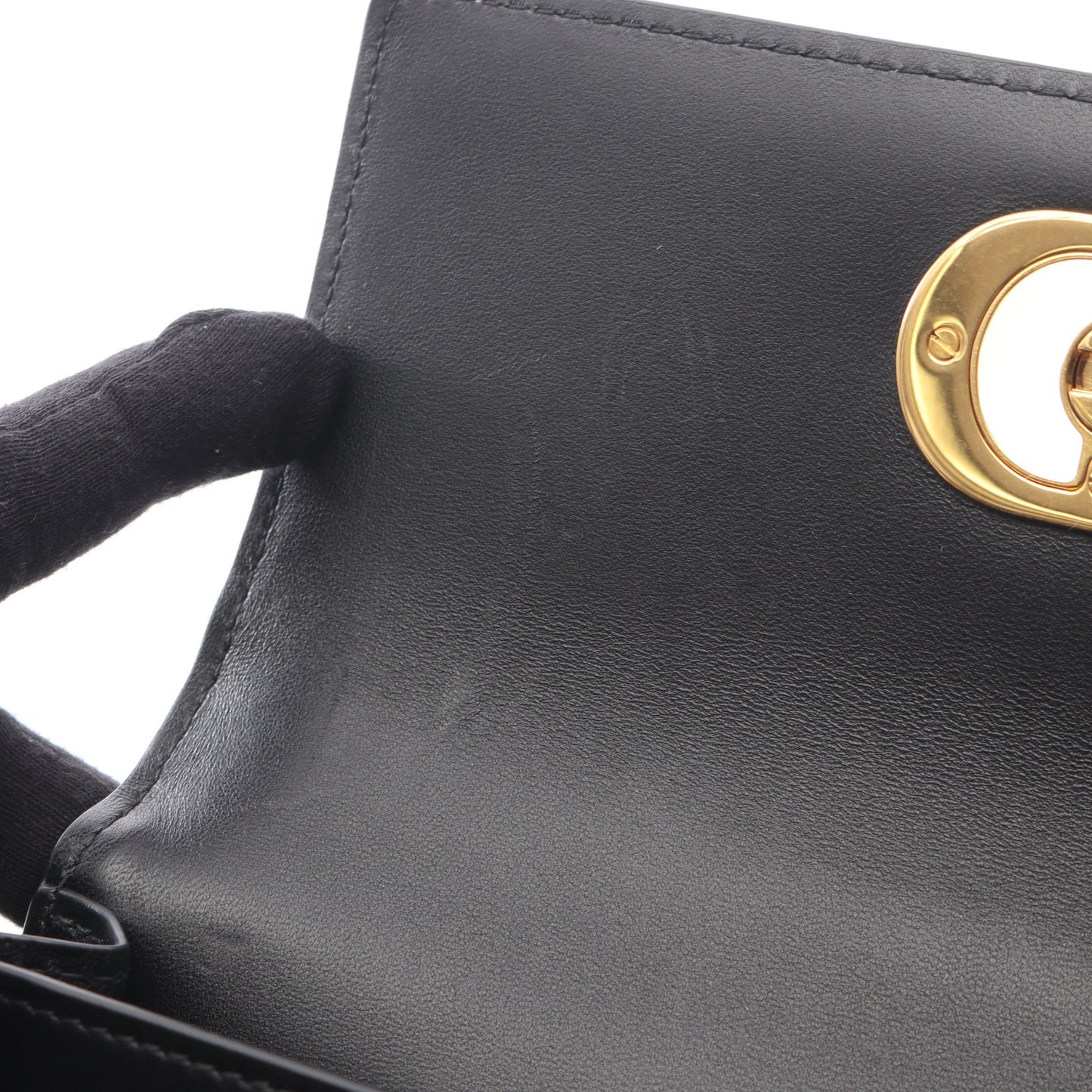MISS CARO チェーンショルダーバッグ レザー ブラック クリスチャンディオール バッグ Christian Dior
