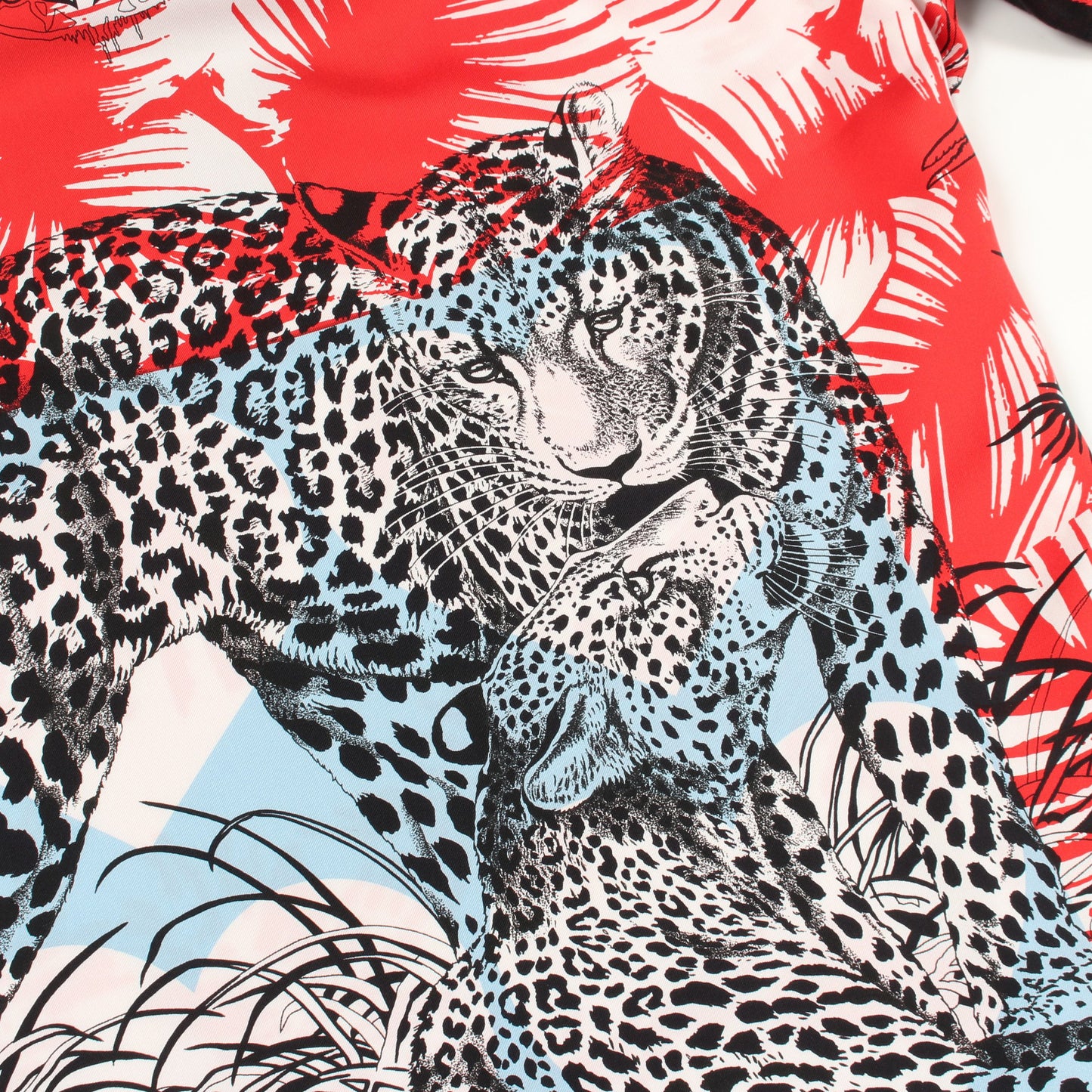 JUNGLE LOVE 切替 ニットワンピース シルク レーヨン レッド マルチカラー エルメス ワンピース HERMES