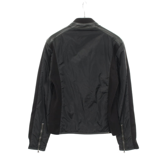 中綿 切替 レザージャケット ナイロン レザー ブラック ドルチェアンドガッバーナ