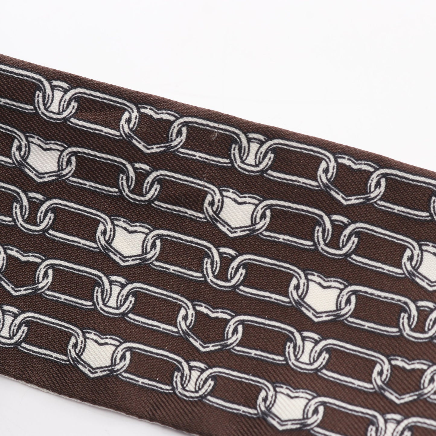 ツイリー L'EFFET KALEIDOSCOPE リボン スカーフ シルク ブラウン ホワイト エルメス 財布・小物 HERMES