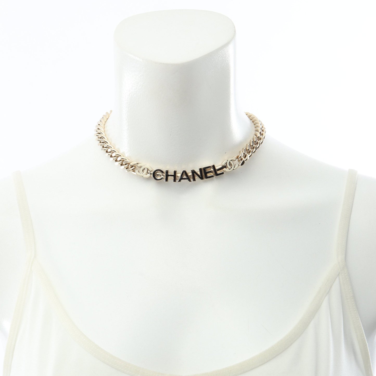 ココマーク ロゴ チョーカー GP ゴールド ブラック オフホワイト B22S シャネル アクセサリー CHANEL