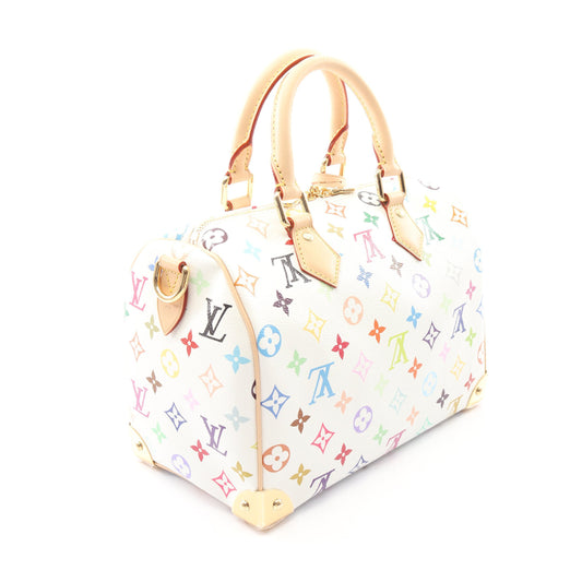 LV × TM スピーディバンドリエール 25 モノグラムマルチカラー 2WAY ハンドバッグ PVC レザー ホワイト ルイヴィトン バッグ LOUIS VUITTON