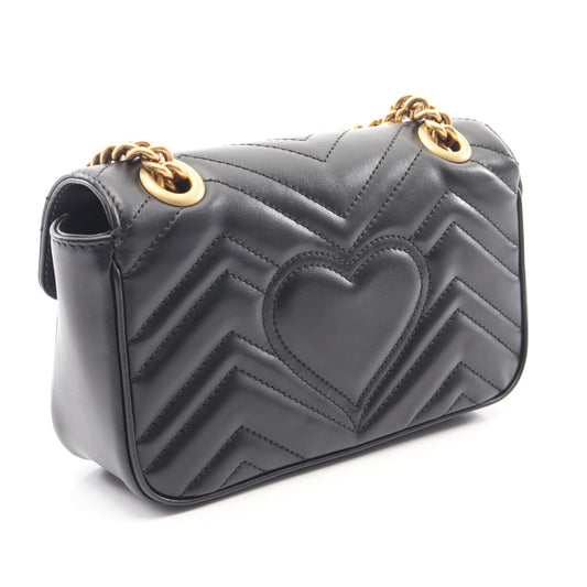 GGマーモント チェーンショルダーバッグ レザー ブラック グッチ バッグ GUCCI