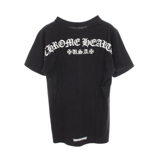 バックロゴ ポケット付き 半袖Tシャツ コットン ブラック クロムハーツ トップス Chrome Hearts