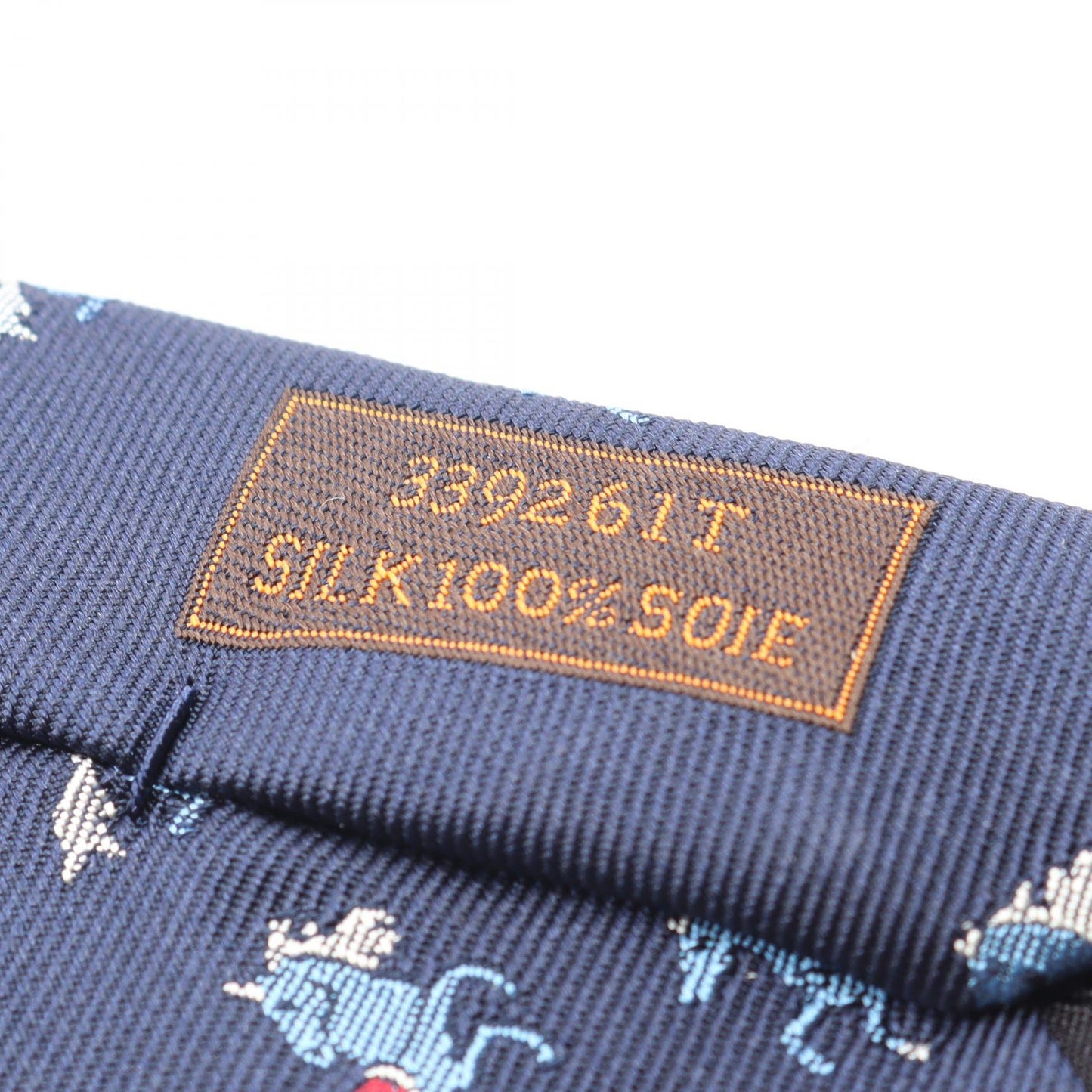 馬柄 ネクタイ シルク ネイビー マルチカラー エルメス 財布・小物 HERMES