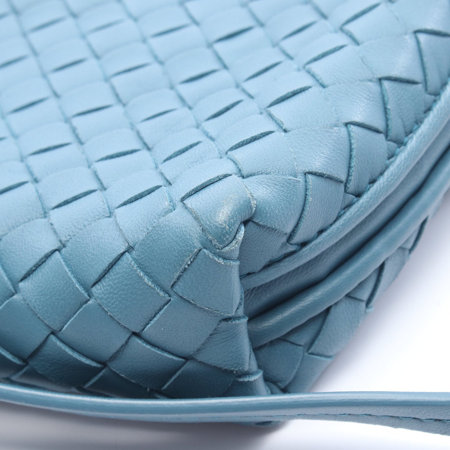 ノディーニ イントレチャート ショルダーバッグ レザー ブルー ボッテガヴェネタ バッグ BOTTEGA VENETA