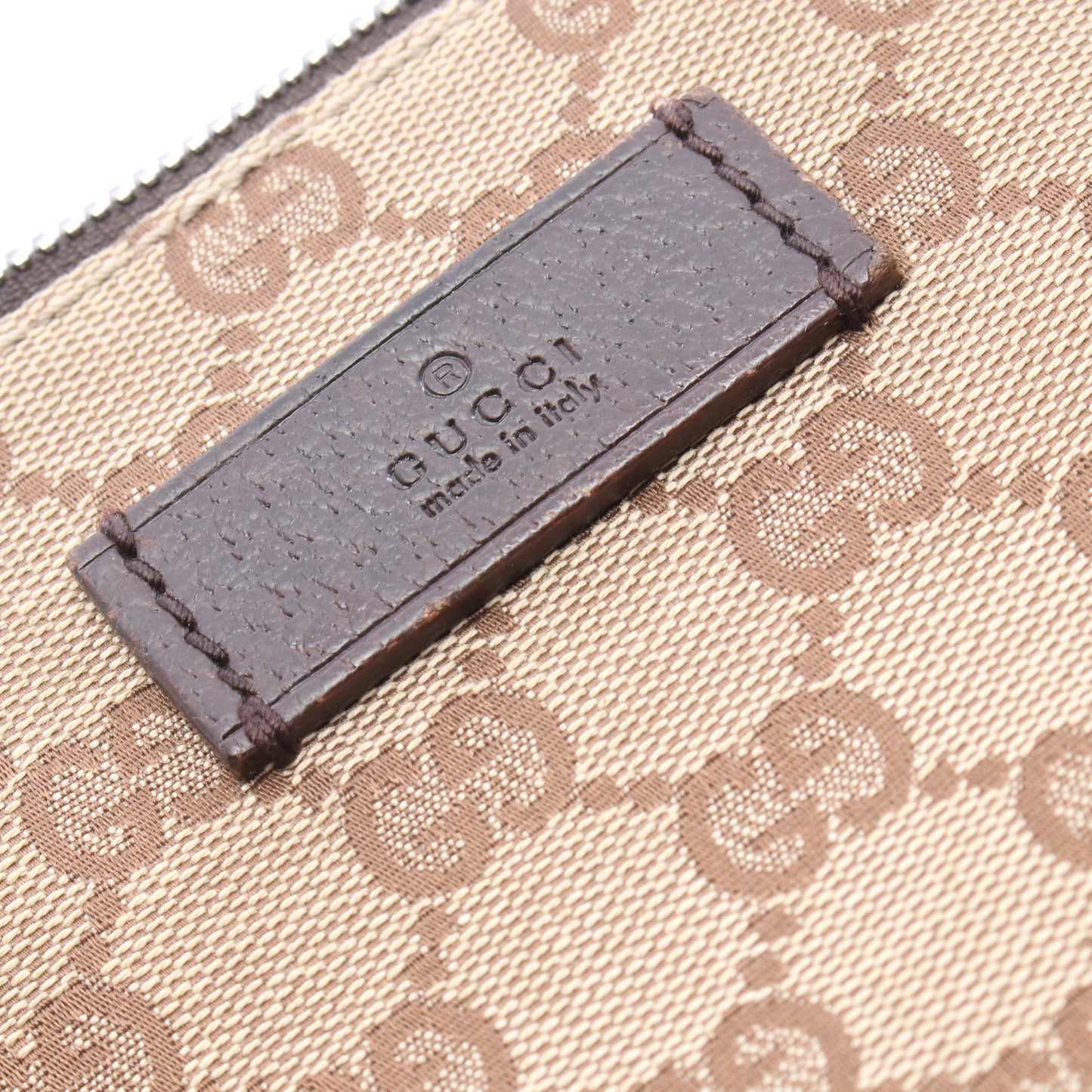 GGキャンバス ショルダーバッグ キャンバス レザー ベージュ ブラウン ダークブラウン グッチ バッグ GUCCI