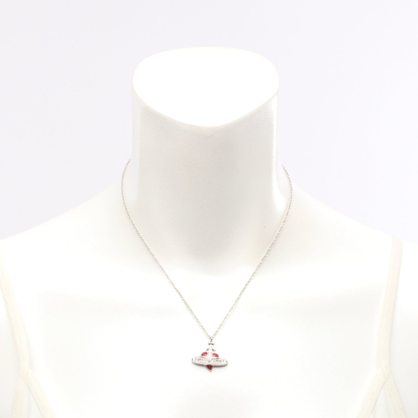 DIAMANTE HEART ネックレス ラインストーン シルバー レッド クリア ヴィヴィアンウエストウッド アクセサリー Vivienne Westwood
