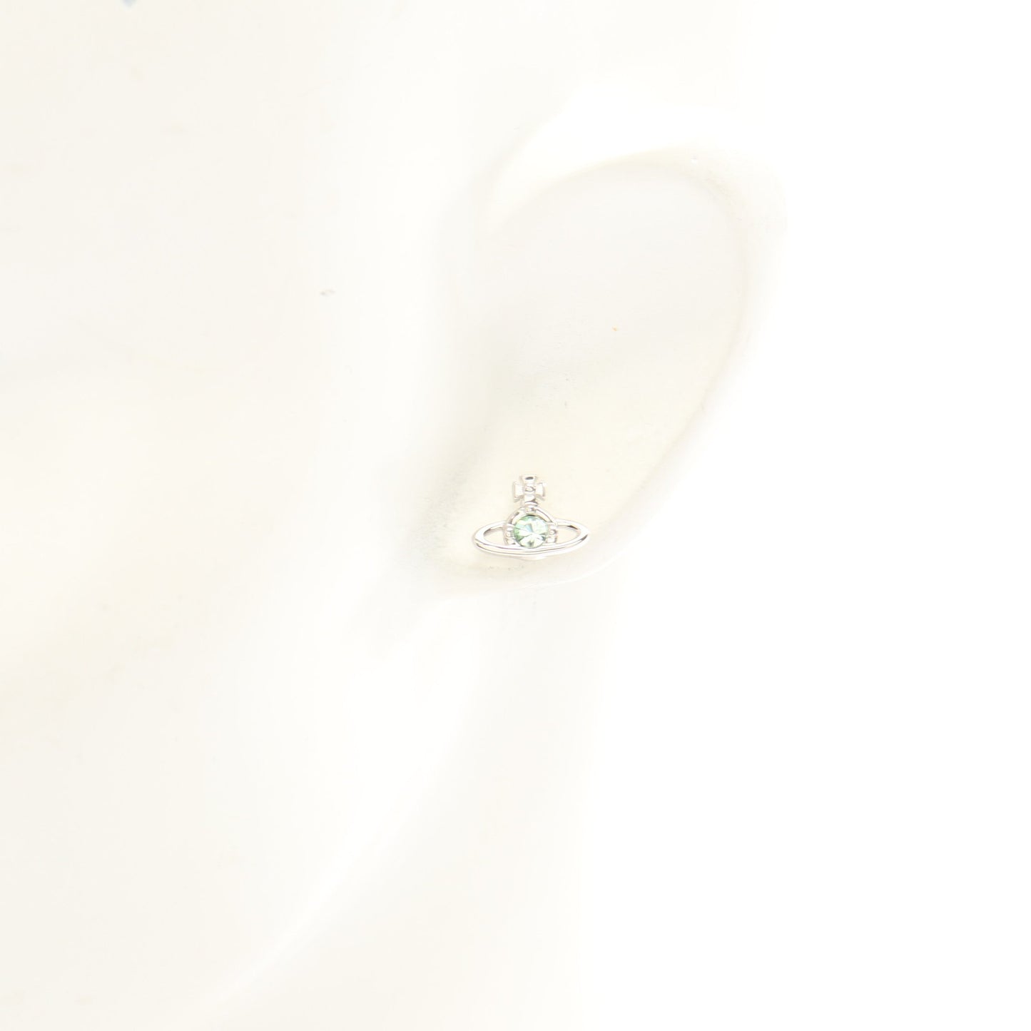 NANO SOLITAIRE オーブ ピアス ラインストーン シルバー ライトグリーン ヴィヴィアンウエストウッド アクセサリー Vivienne Westwood