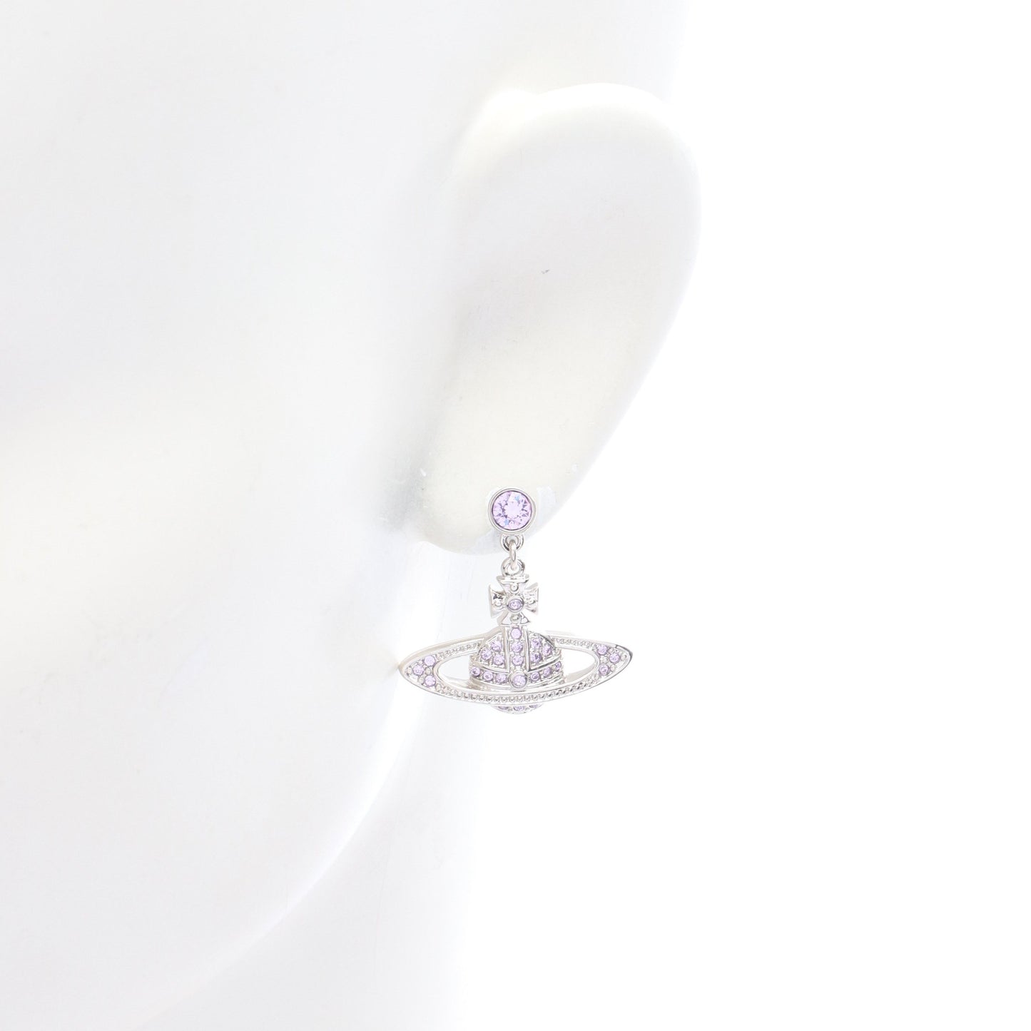 MINI BAS RELIEF DROP ピアス ラインストーン シルバー ライトパープル ヴィヴィアンウエストウッド アクセサリー Vivienne Westwood