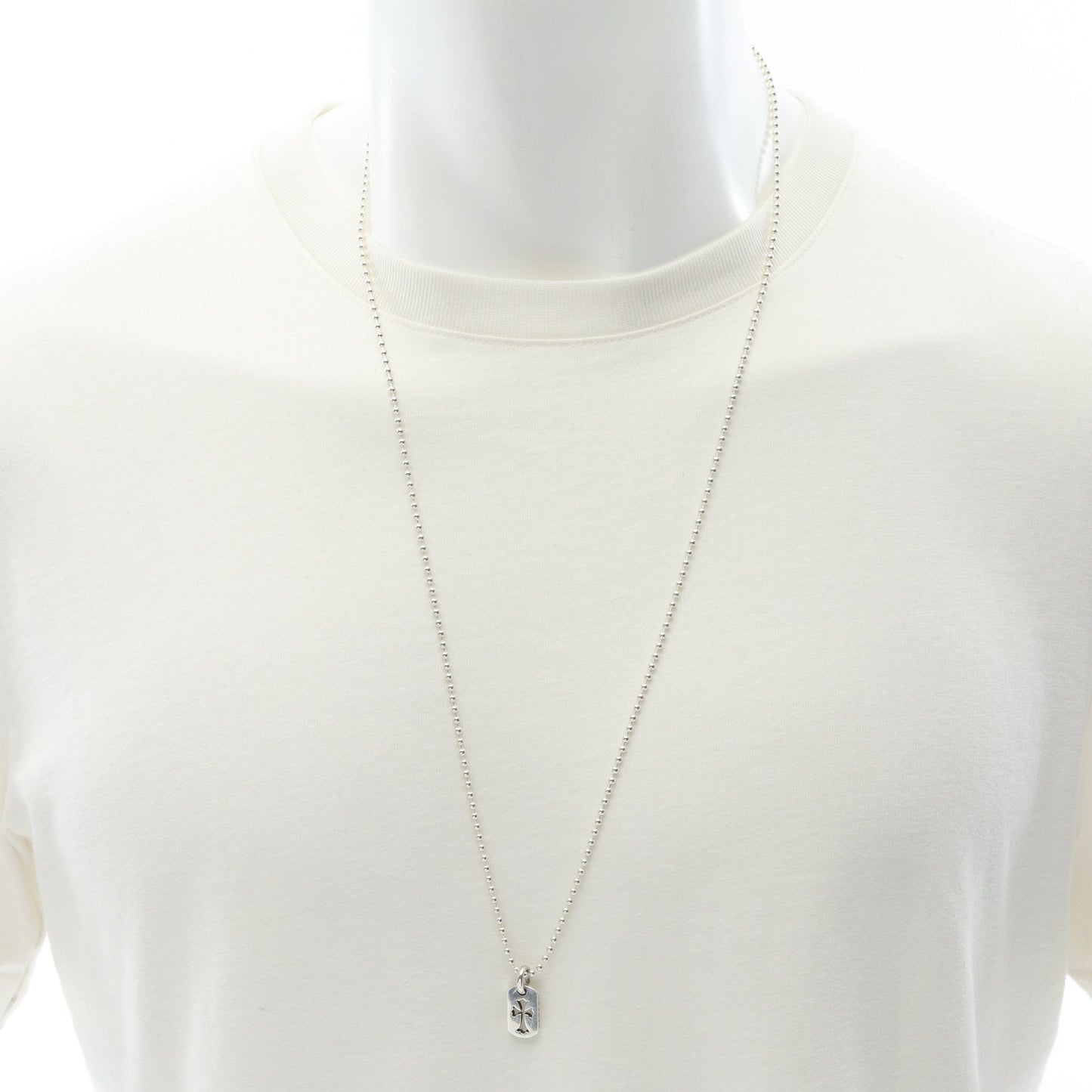 タイニーカットアウト クロスドッグタグ ボールチェーン ネックレス SV925 シルバー クロムハーツ アクセサリー Chrome Hearts