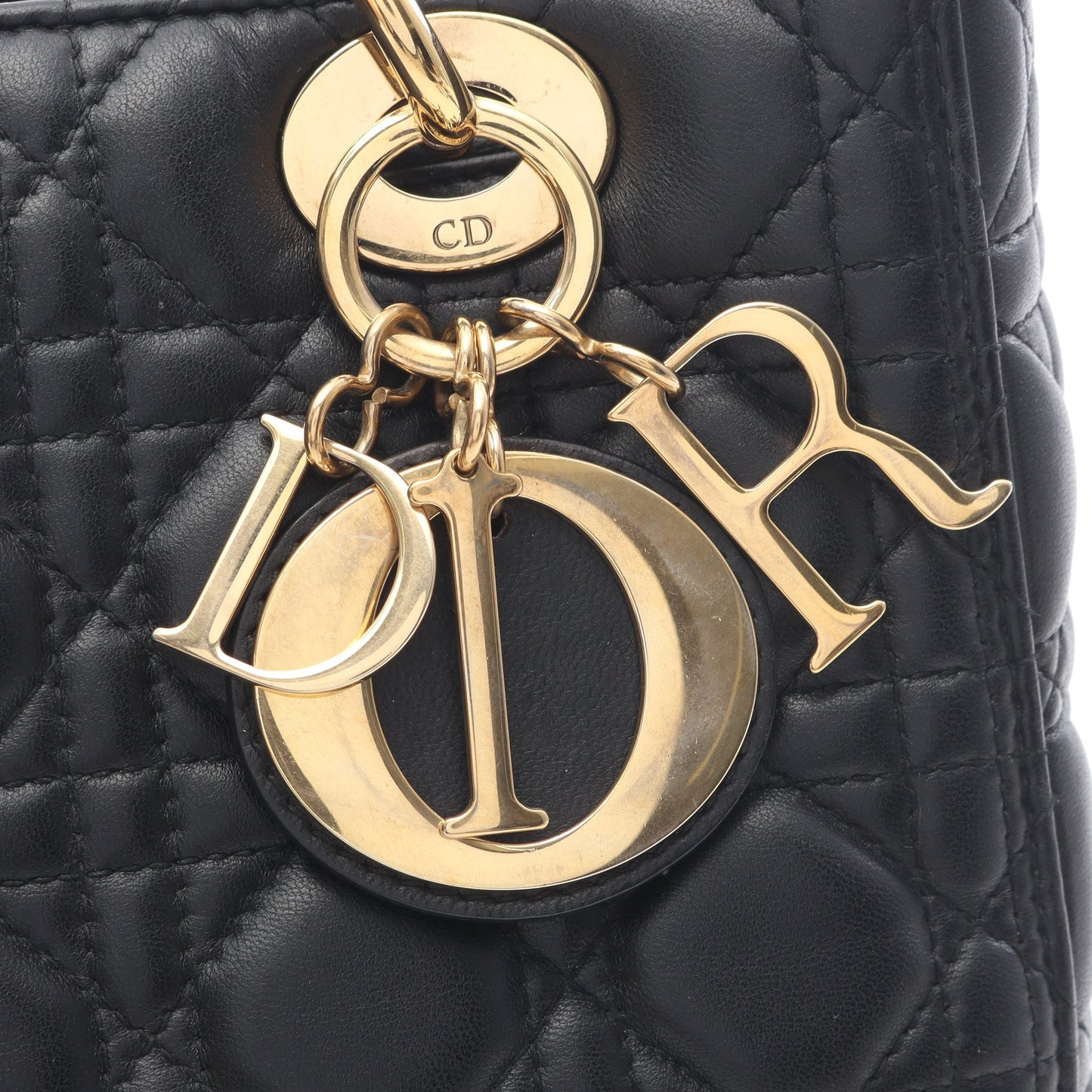 LADY DIOR レディディオール 2WAY ハンドバッグ レザー ブラック クリスチャンディオール バッグ Christian Dior