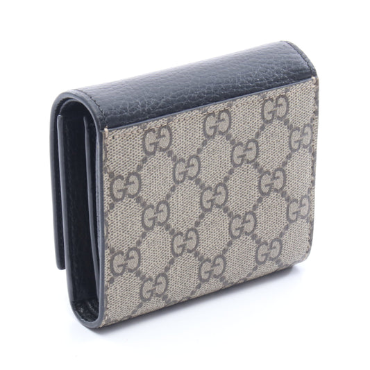 GGマーモント 二つ折り財布 PVC レザー ベージュ ブラウン ブラック グッチ 財布・小物 GUCCI