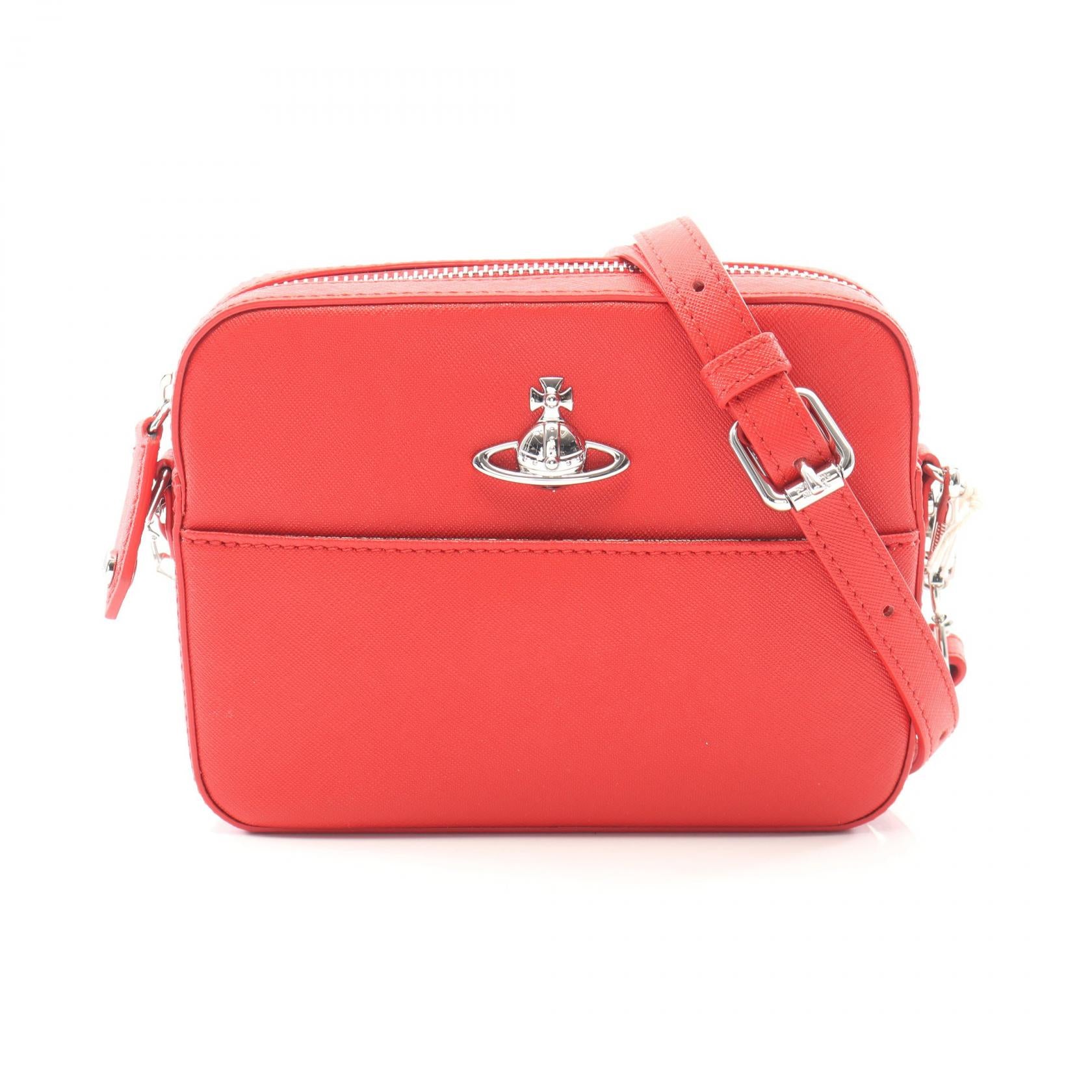 SAFFIANO CAMERA BAG オーブ ショルダーバッグ レザー レッド