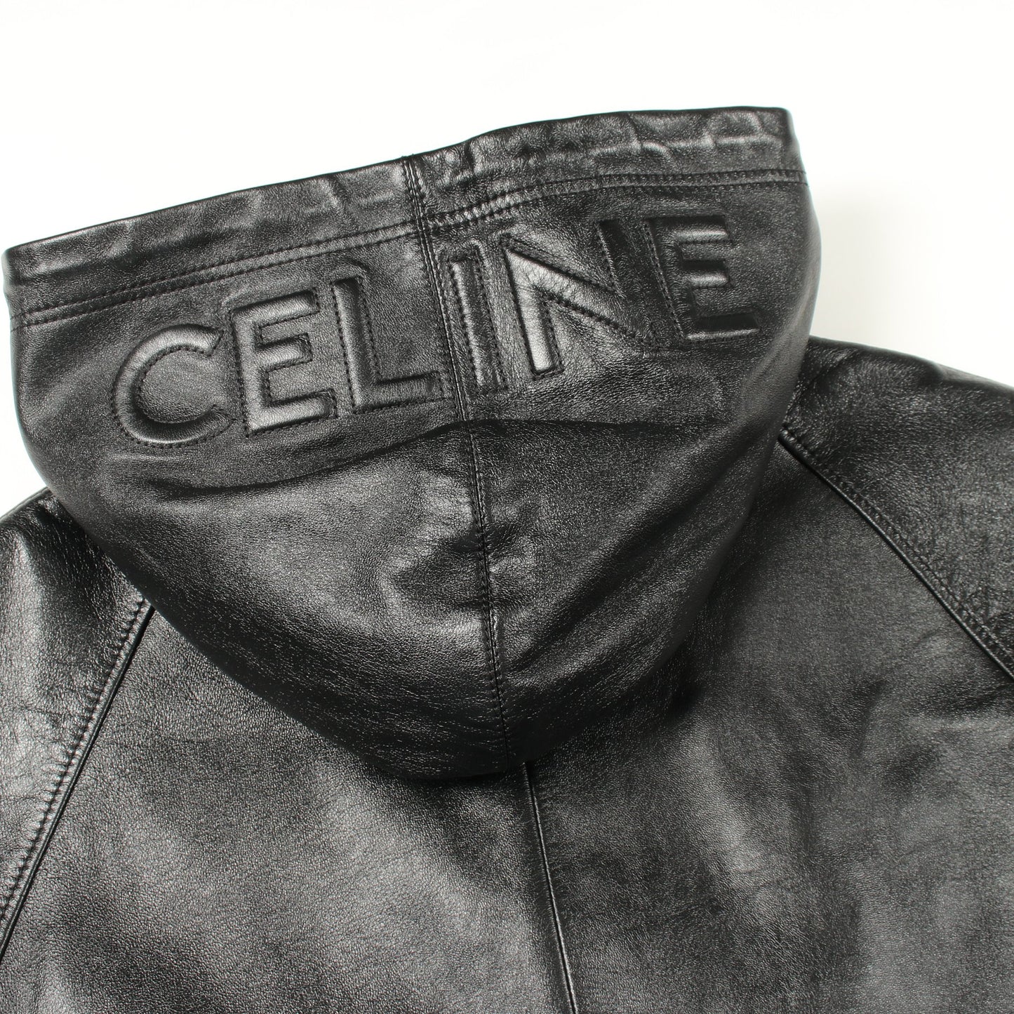 フード付 レザージャケット ラムスキン ブラック セリーヌ アウター CELINE