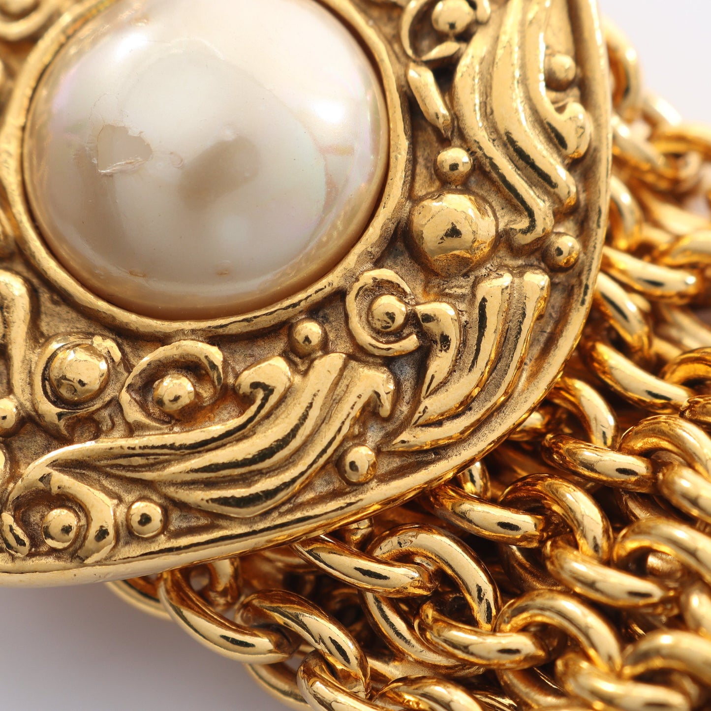 ブレスレット GP フェイクパール ゴールド オフホワイト ヴィンテージ シャネル アクセサリー CHANEL