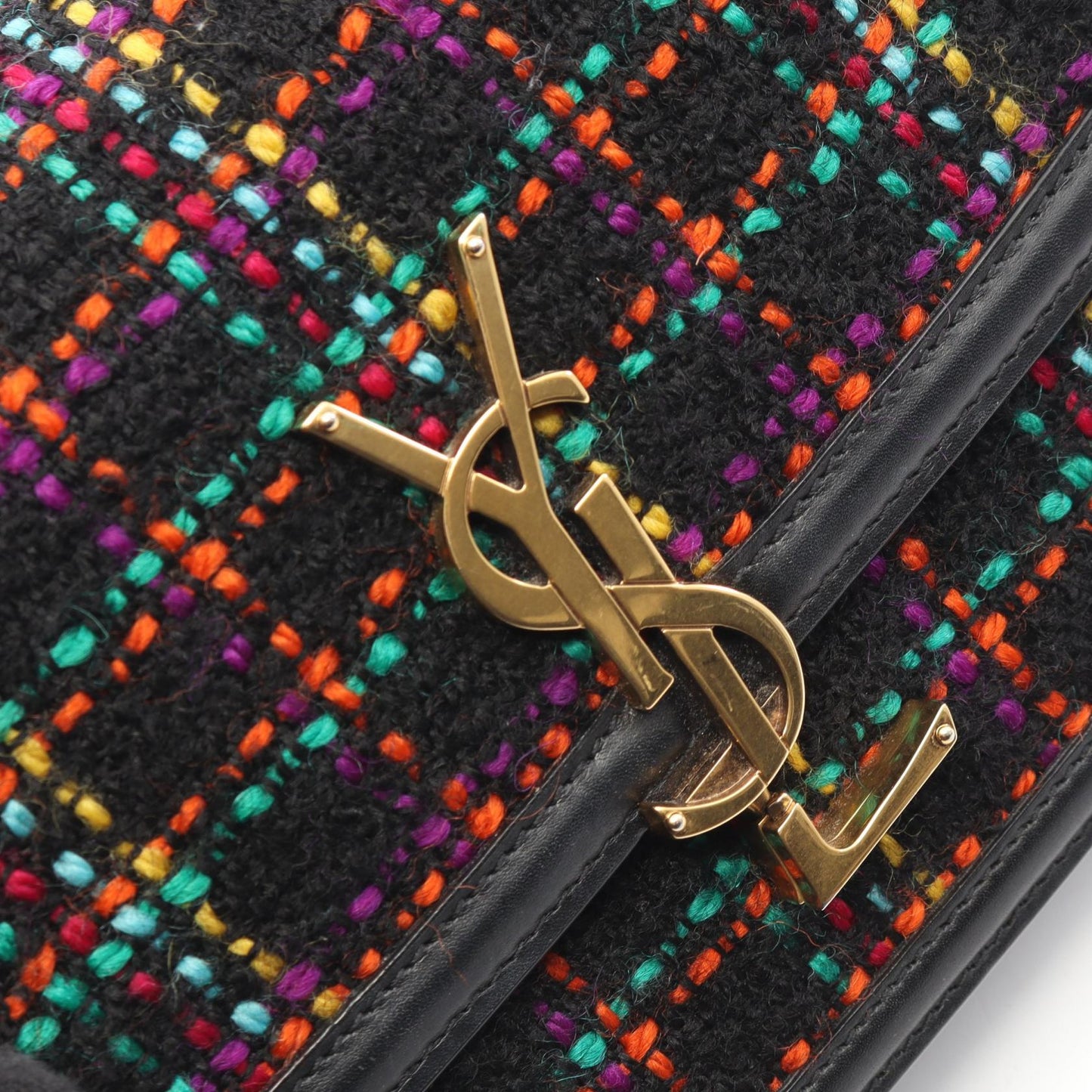 ソルフェリーノ スモール ショルダーバッグ ツイード レザー ブラック マルチカラー サンローランパリ バッグ SAINT LAURENT PARIS