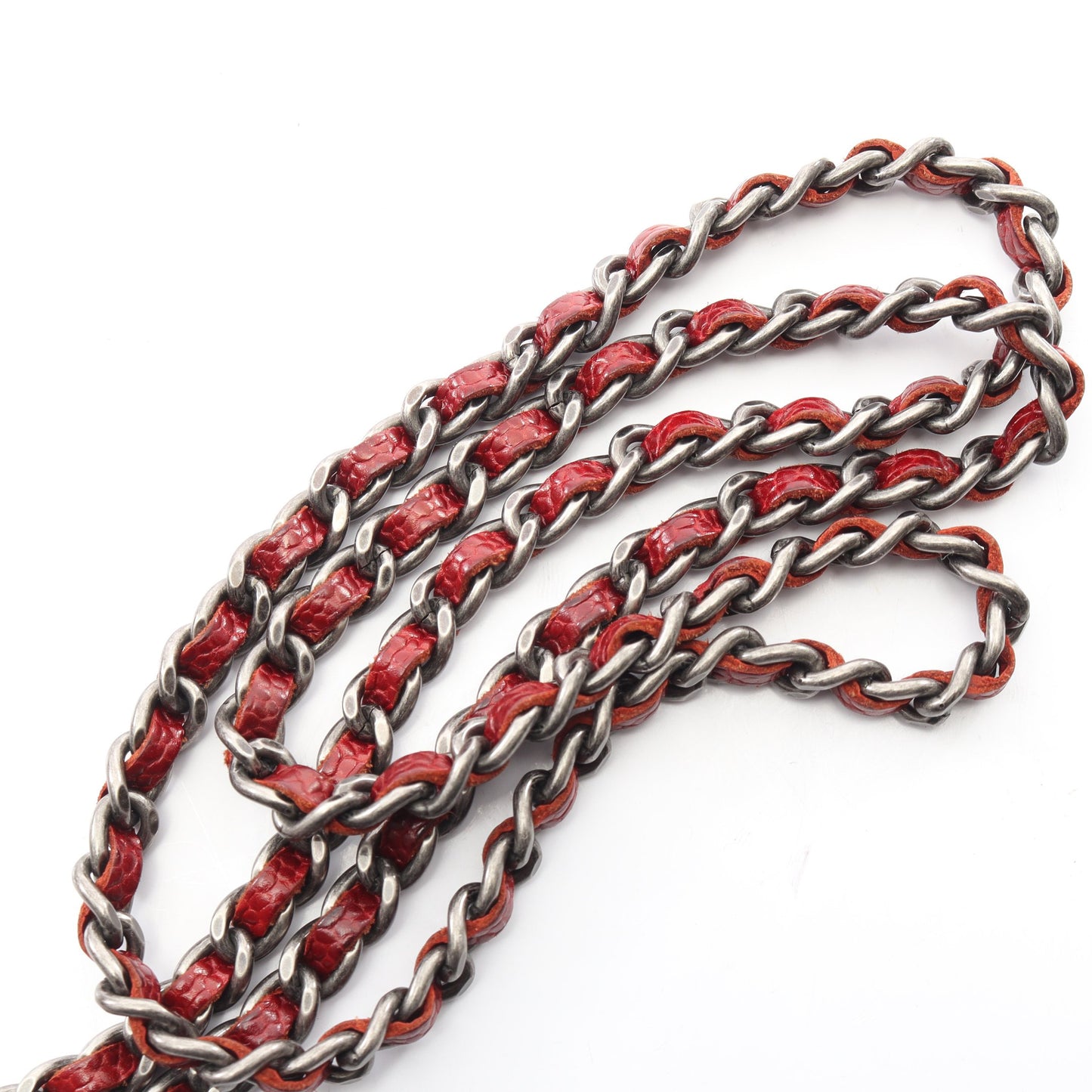 ボーイシャネル マトラッセ チェーンウォレット キャビアスキン レッド シルバー金具 シャネル バッグ CHANEL