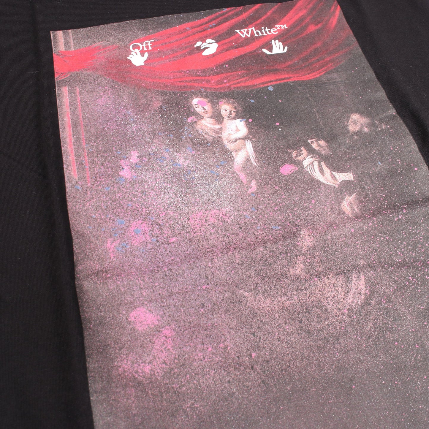 CARAVAGGIO S OVER TEE 半袖Tシャツ コットン ブラック マルチカラー オフホワイト トップス OFF-WHITE