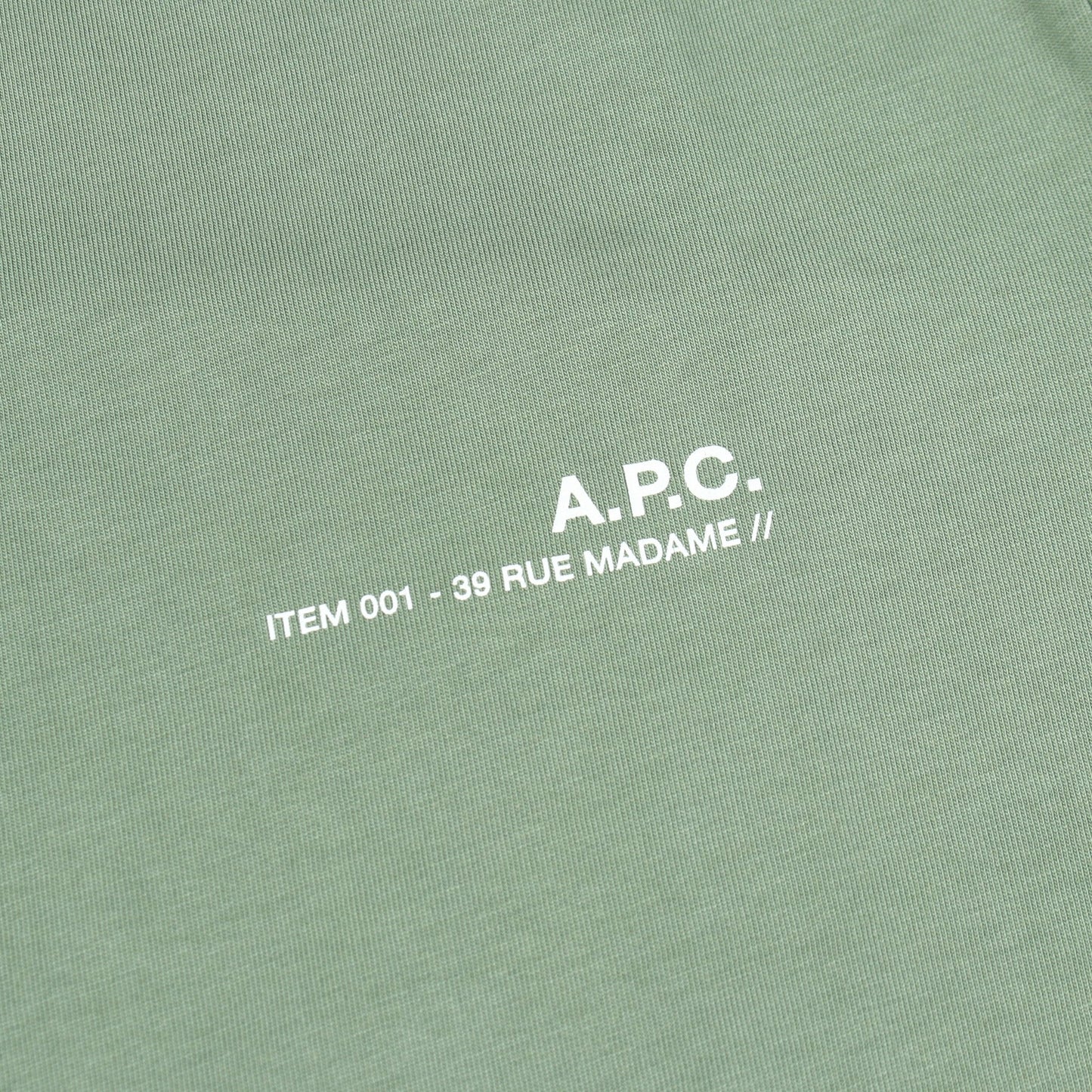 プリントロゴ クルーネック 半袖Tシャツ コットン グリーン アーペーセー トップス A.P.C.