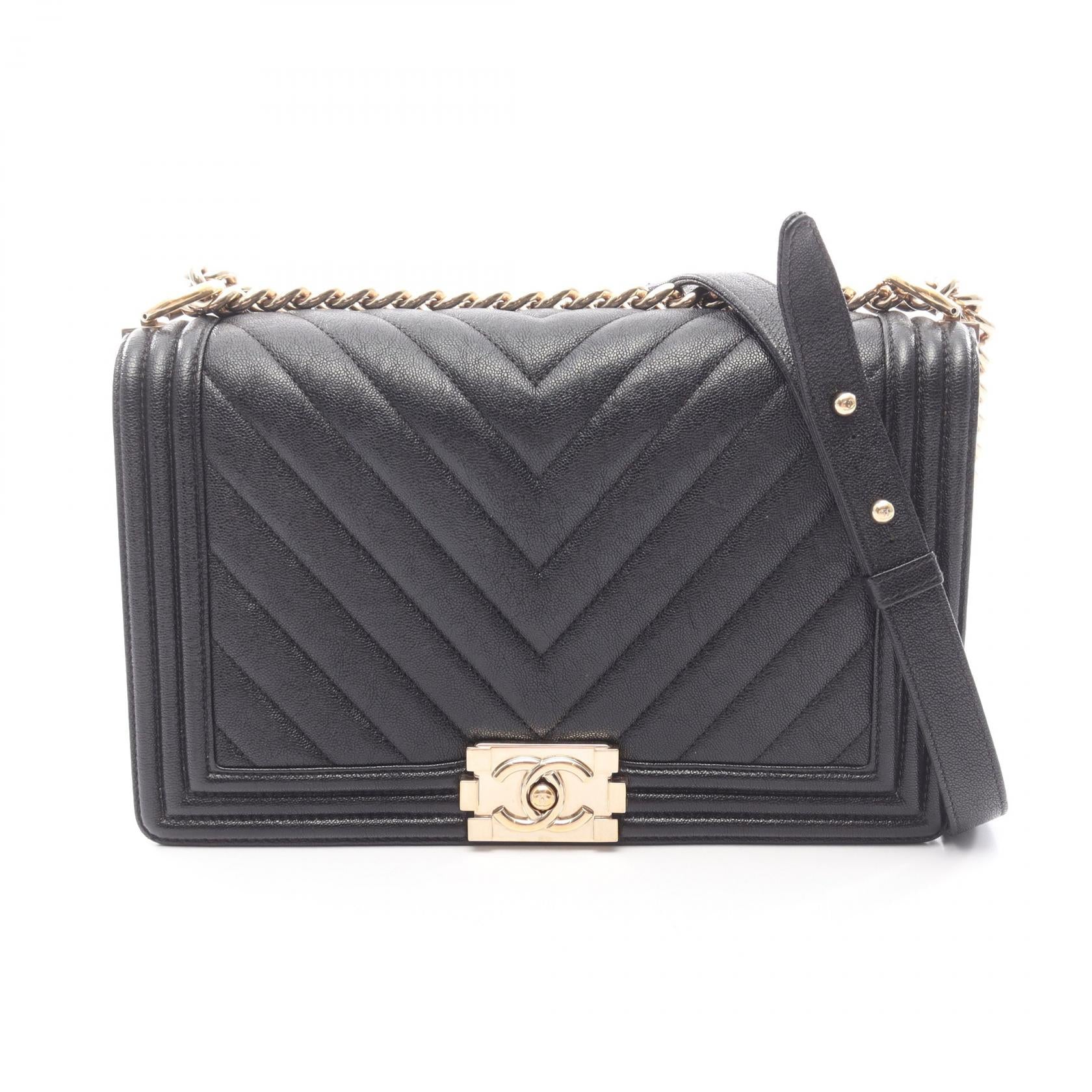 ①9999シャネル シェブロン キャビアスキン チェーンショルダーバッグ キャビアスキン シャネル CHANEL シェブロン チェーン ショルダー