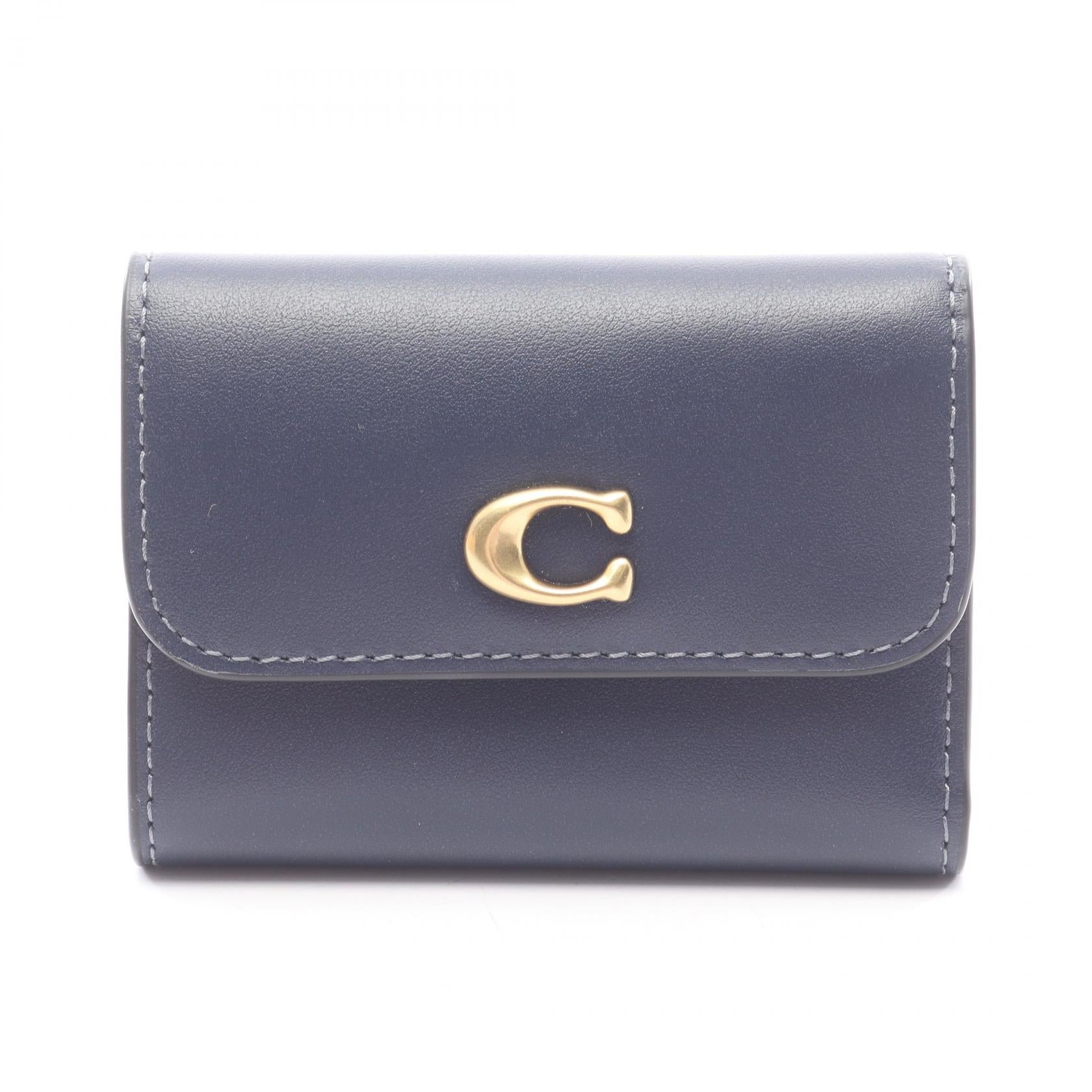 コーチ COACH ESSENTIAL CARD HOLDER WALLET 三つ折り財布 財布 レザー レディース ネイビー系 CZ111B4/NV 【新品】 ESSENTIAL CARD HOLDER WALLET 三つ折り財布 レザー ネイビー コーチ